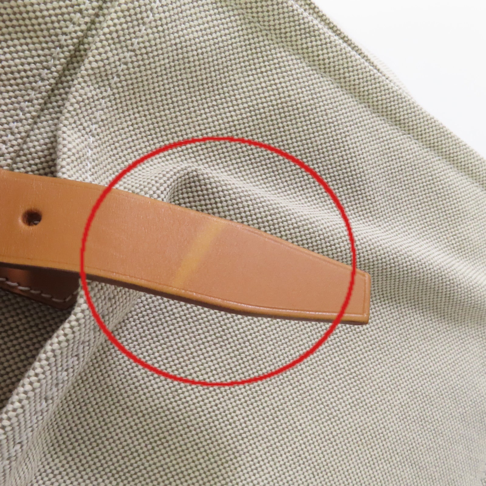 HERMES Toile H帆布/Barenia皮革Marwari PM Shoulder Bag銀扣肩背袋杏色
