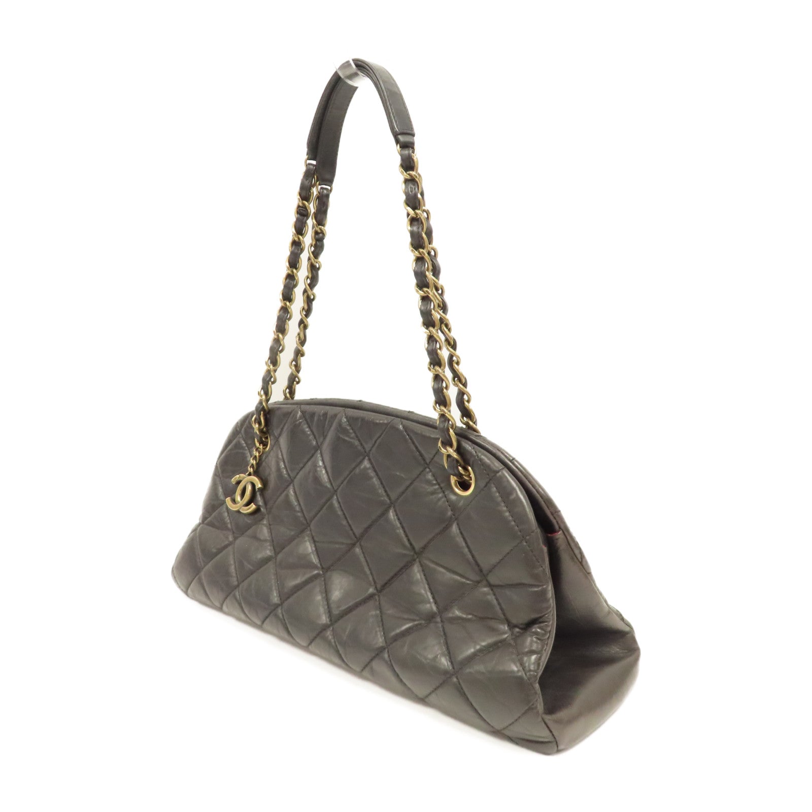 CHANEL 【激減優惠】菱格牛皮皮革Chain Shoulder Bag金扣鏈帶肩背袋黑色