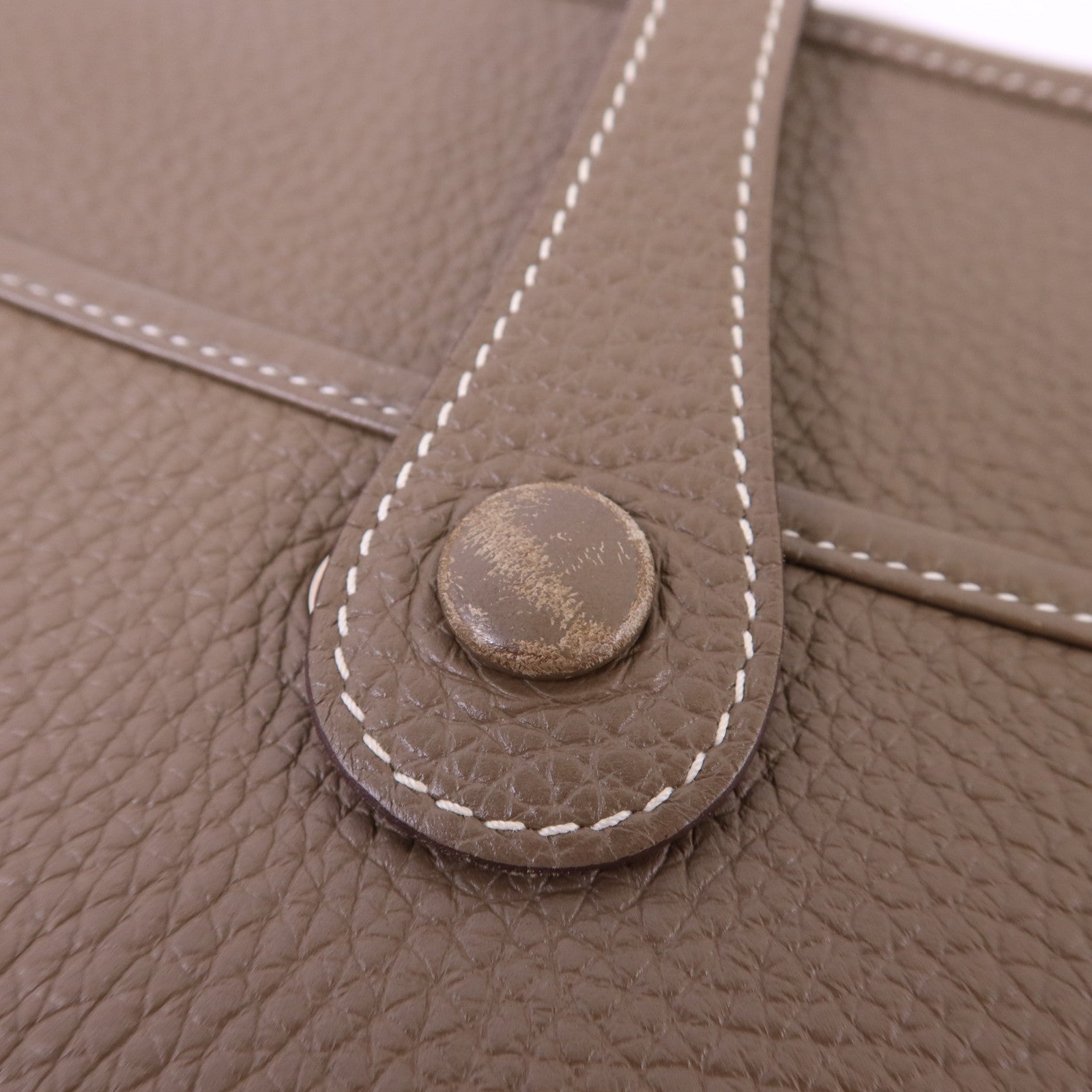 HERMES Clemence皮革Evelyne PM銀扣肩背袋