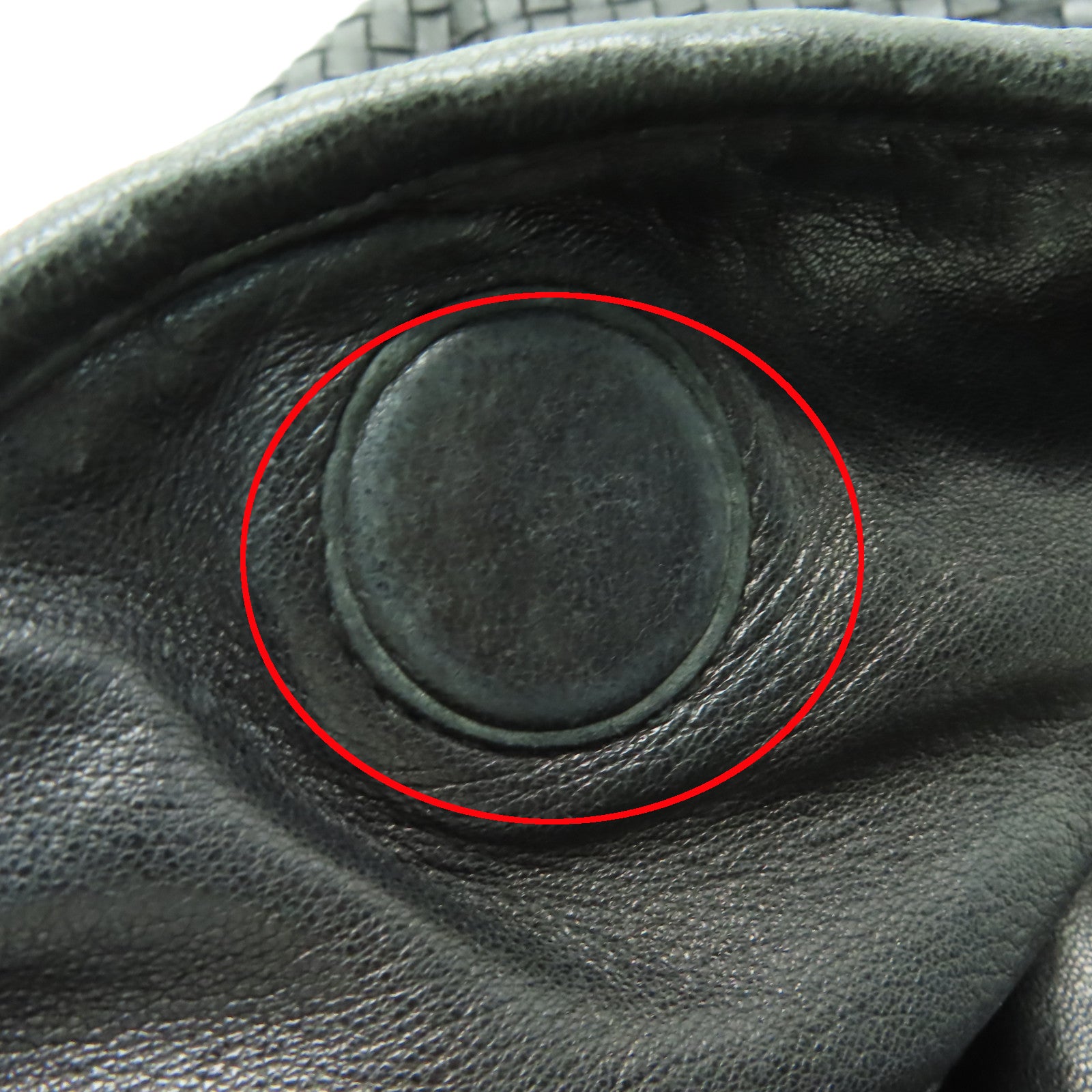 BOTTEGA VENETA 織紋皮革Shoulder Bag金扣肩背袋黒色