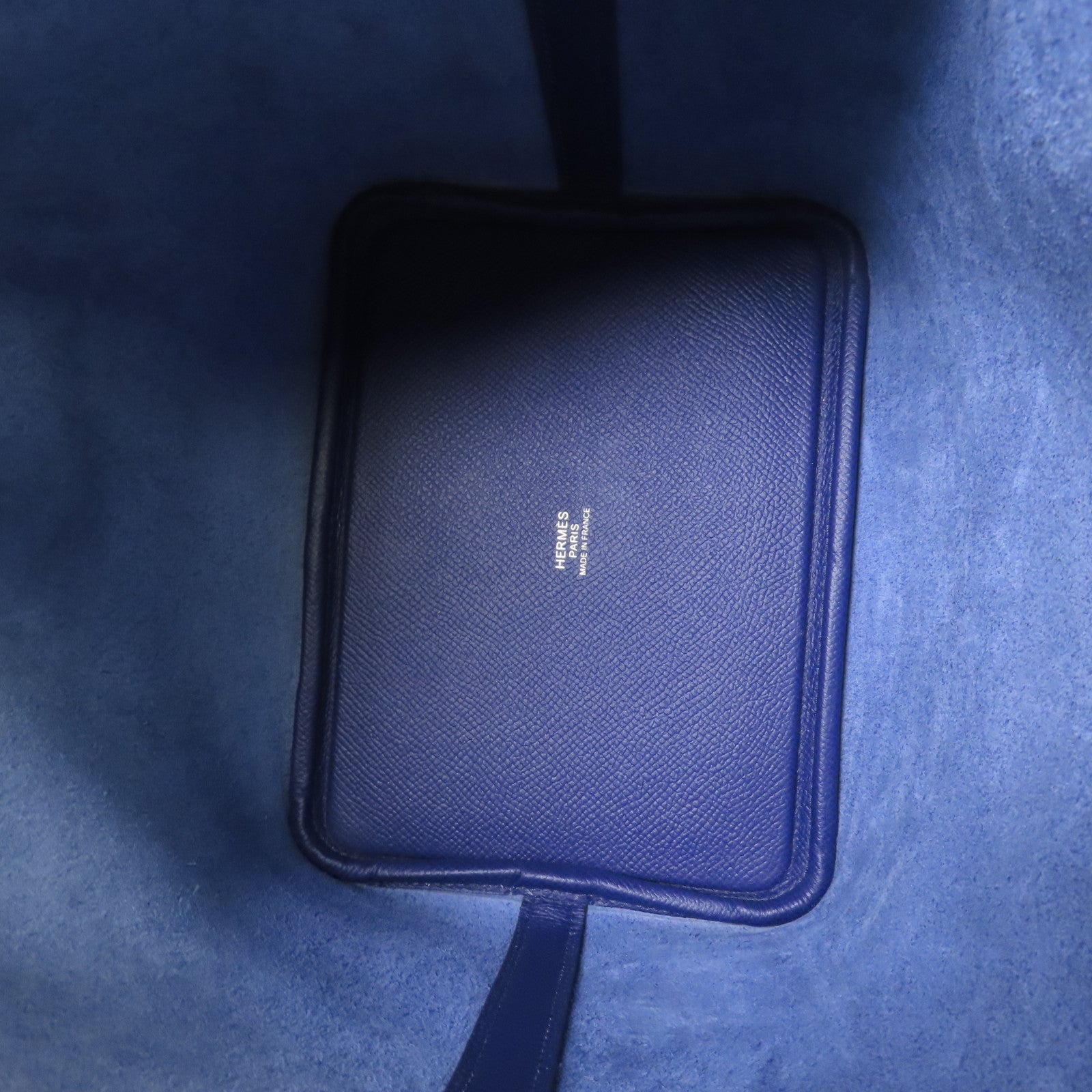 HERMES Epsom皮革Picotin PM銀扣手挽袋Bleu Saphir