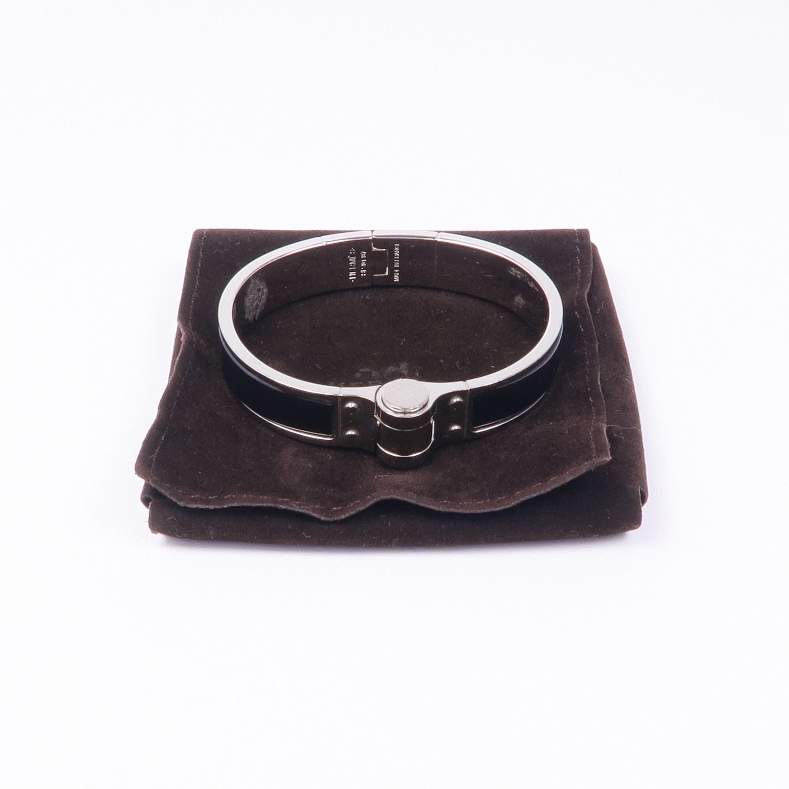 HERMES 金屬/琺瑯Charniere Bracelet手鐲Noir