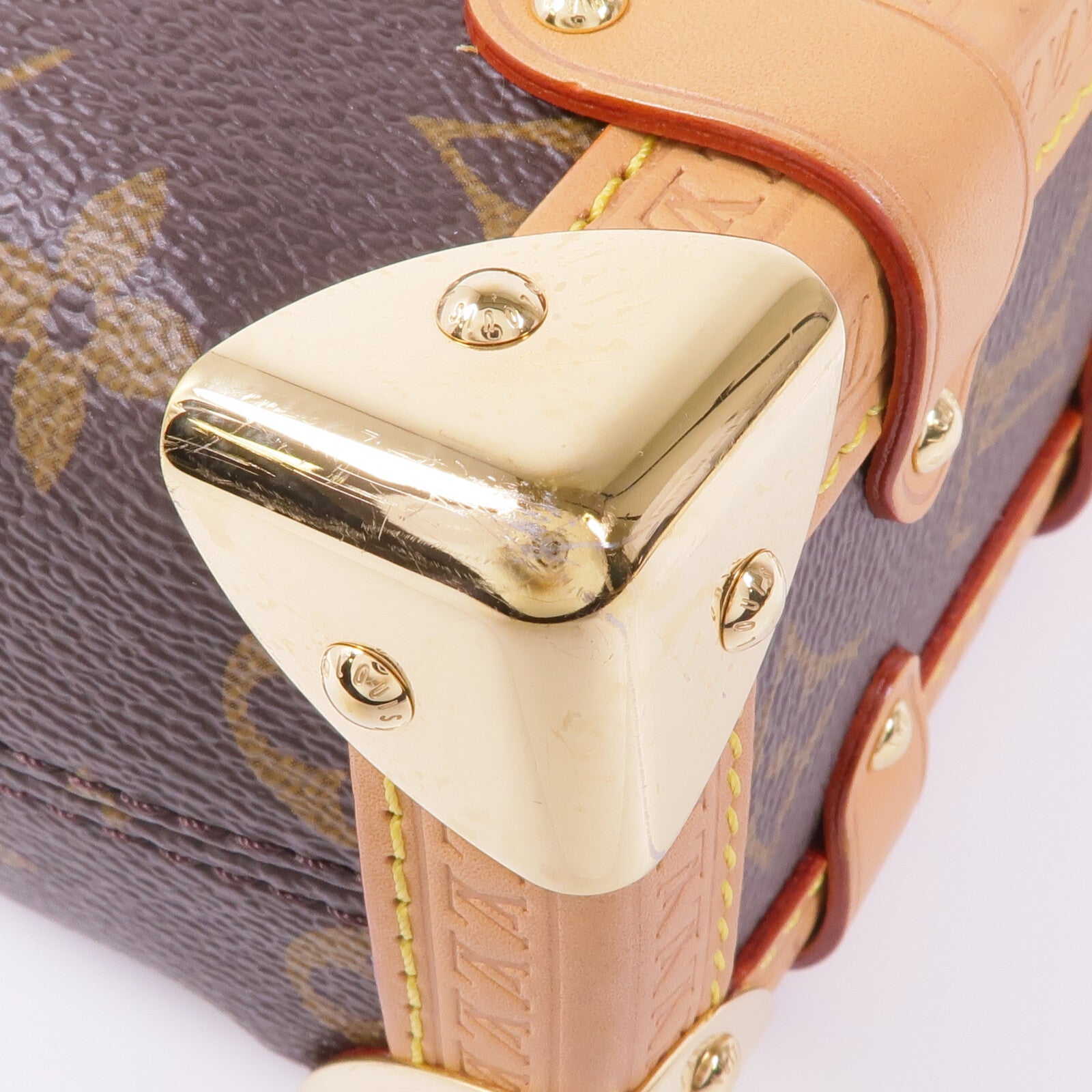 LOUIS VUITTON Monogram Side Trunk PM金扣手挽肩背兩用袋