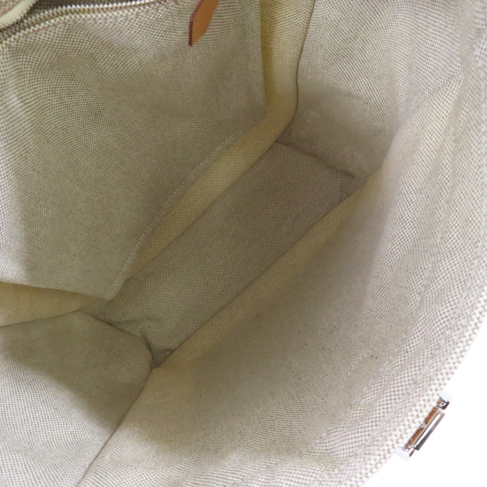 HERMES Toile H帆布/Barenia皮革Marwari PM Shoulder Bag銀扣肩背袋杏色