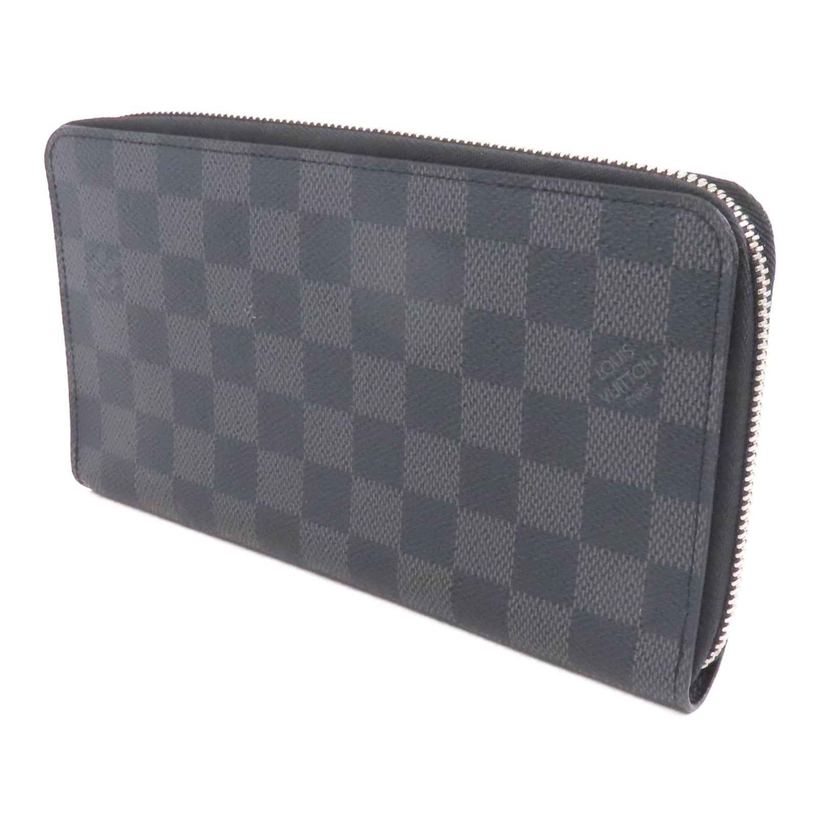 LOUIS VUITTON Damier Graphite Zippy Long Wallet銀扣長錢包黑色