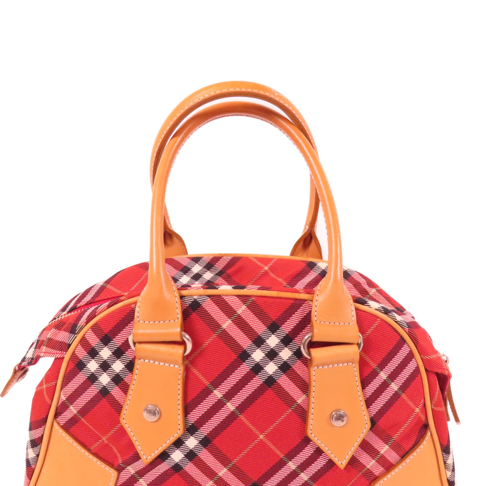 BURBERRY BLUE LABEL 帆布THand Bag銀扣手挽袋