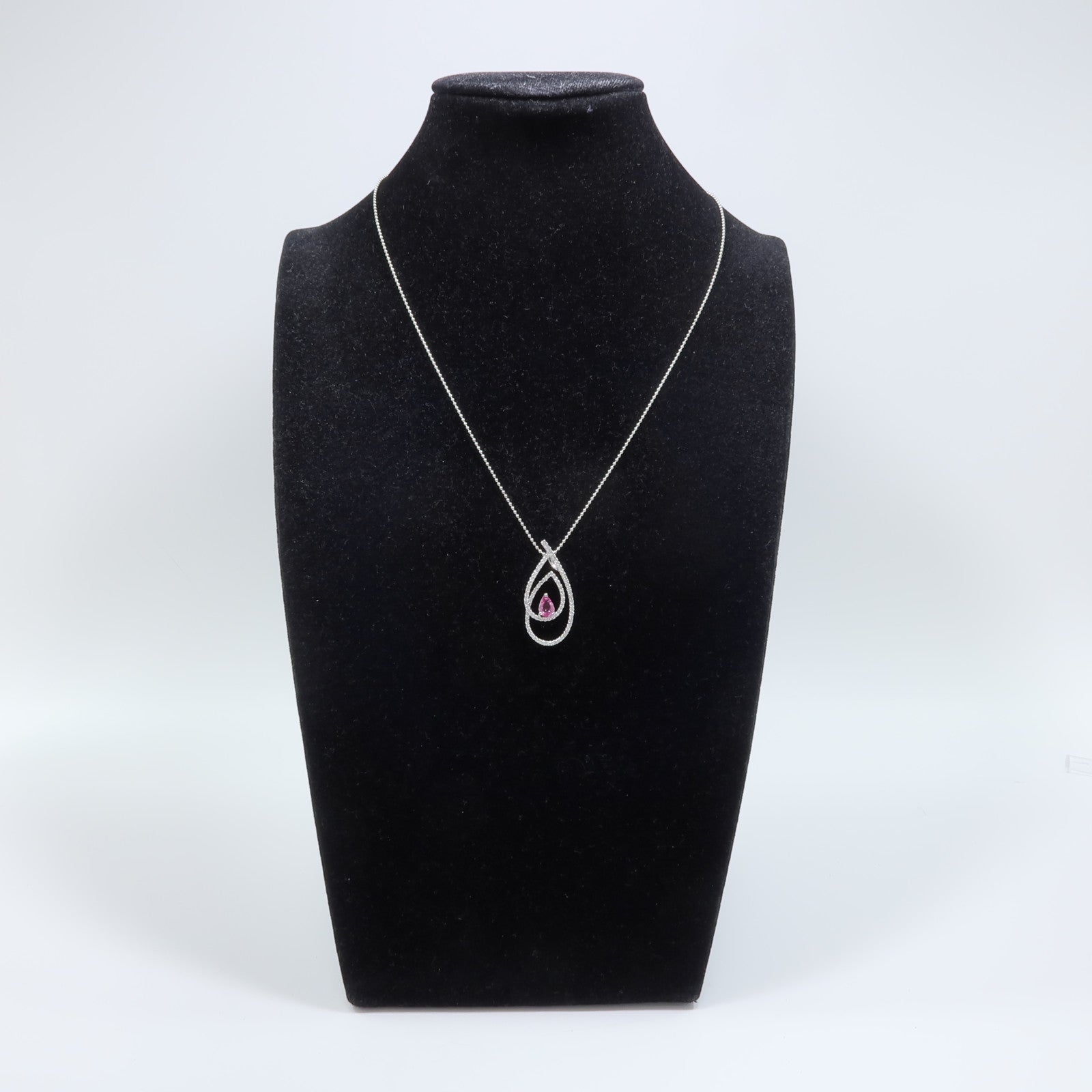 JEWELRY 14K/18K白金Pink Sapphire Diamond粉紅藍寶石/鑽石項鍊