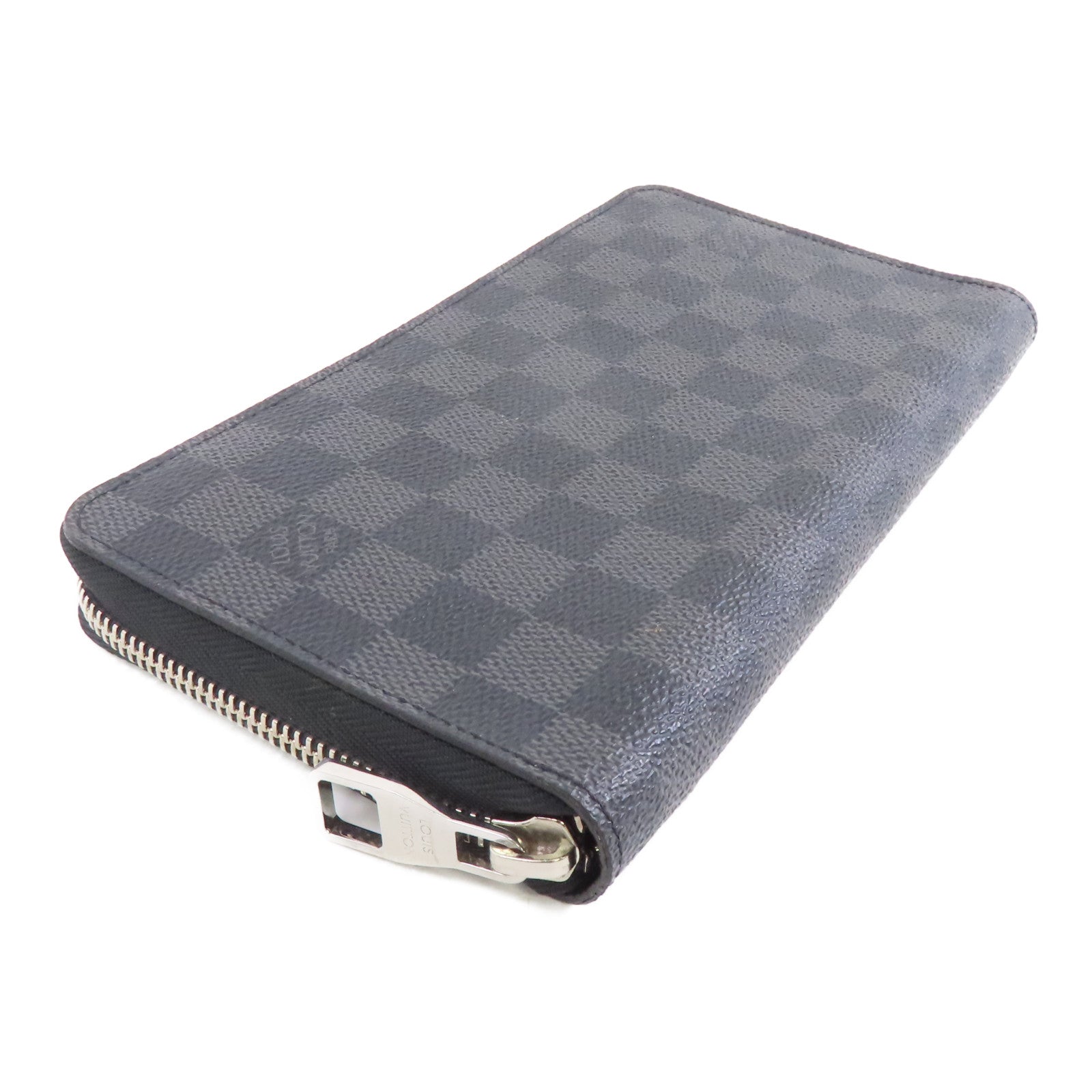LOUIS VUITTON Damier Graphite Zippy Long Wallet銀扣長錢包黑色