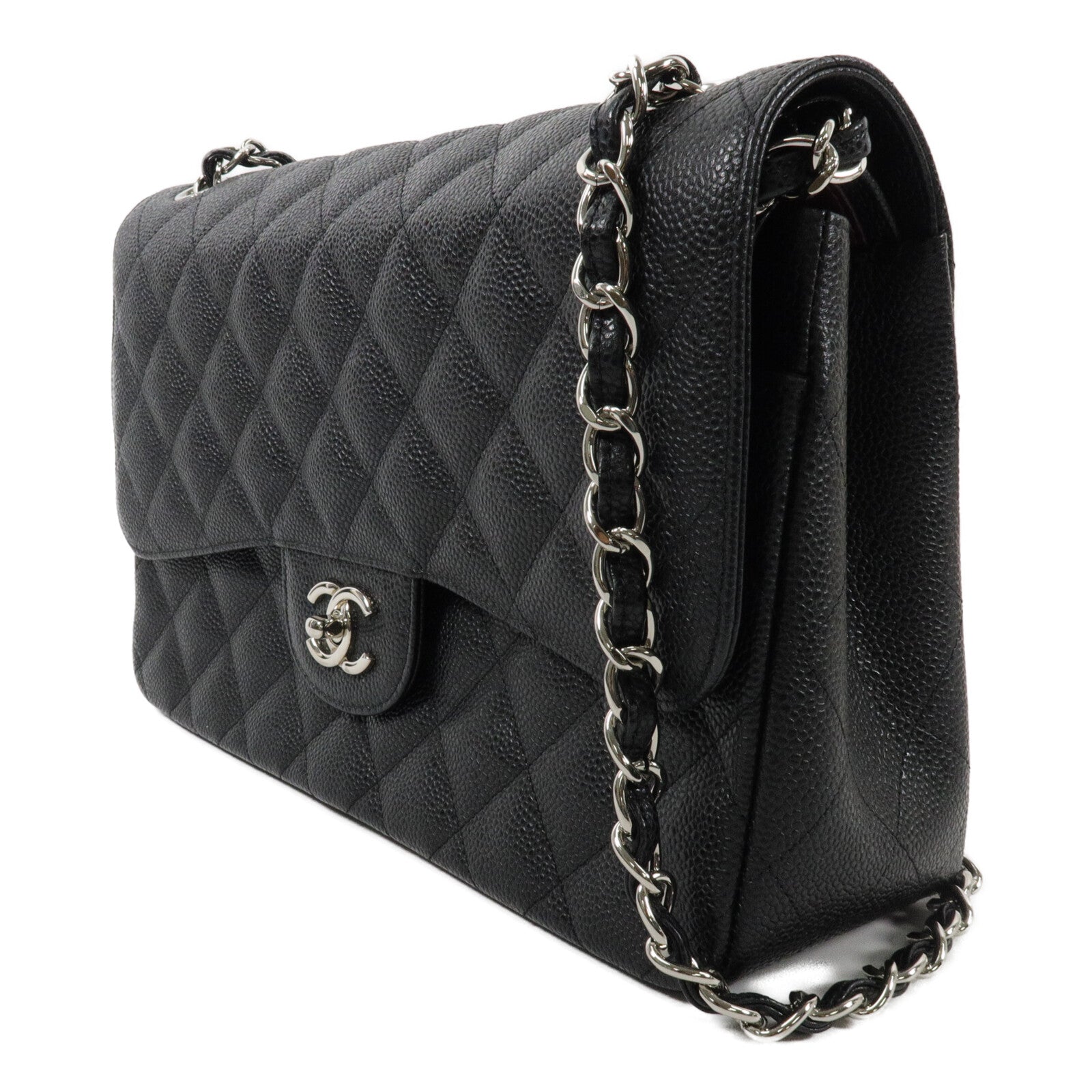 CHANEL 牛皮皮革Large Classic鏈帶肩背袋