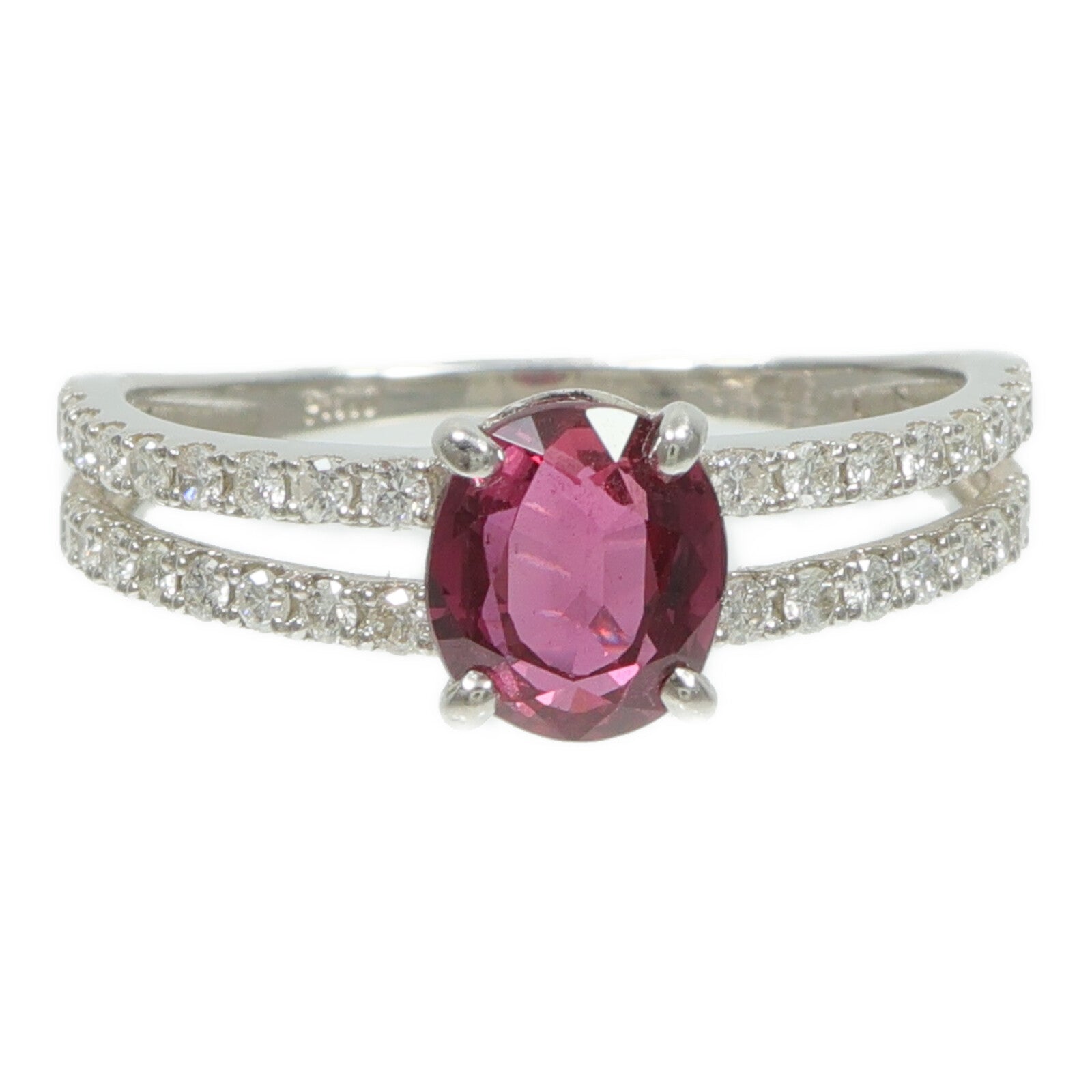 JEWELRY PT900鉑金Ruby Diamond紅寶石/鑽石戒指