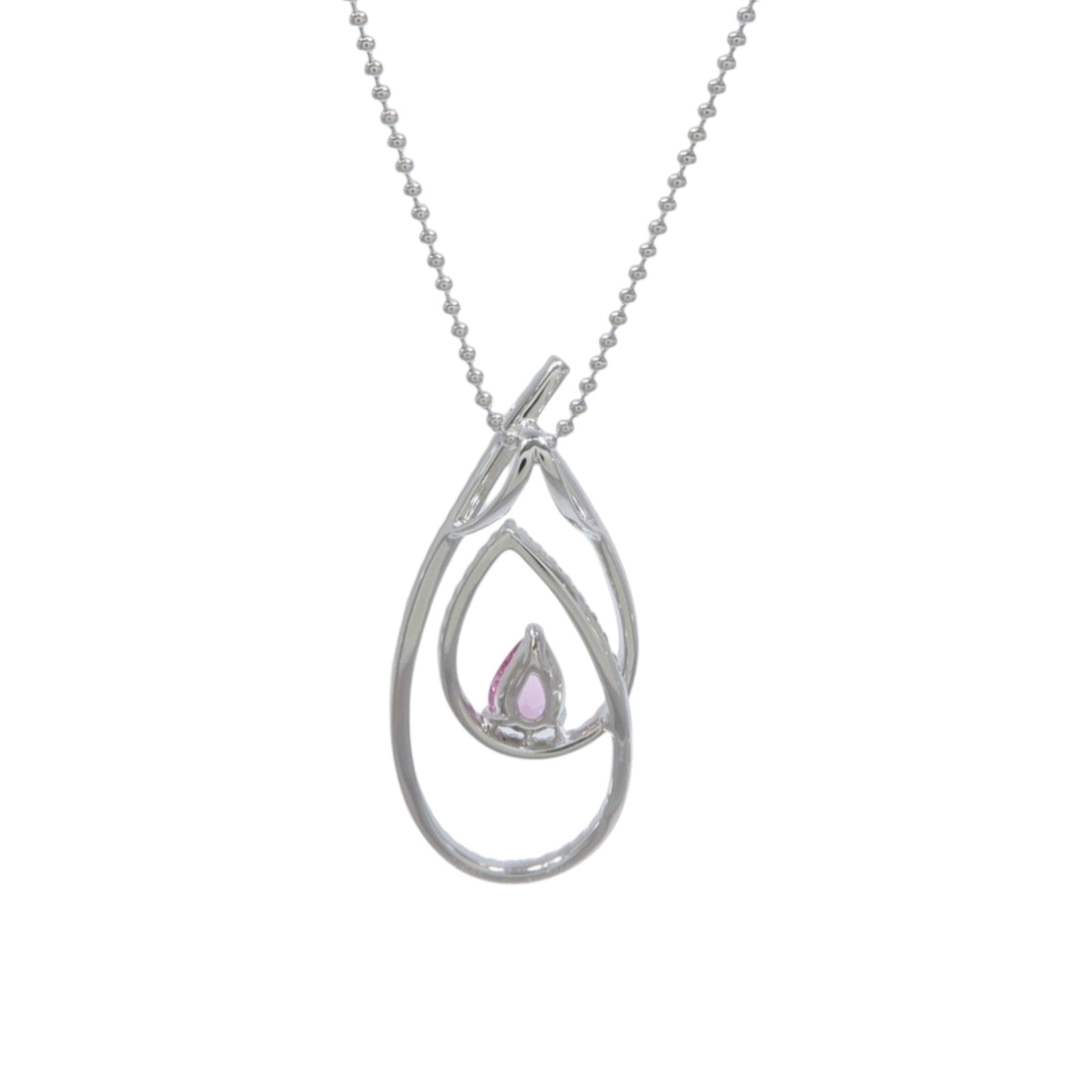 JEWELRY 14K/18K白金Pink Sapphire Diamond粉紅藍寶石/鑽石項鍊
