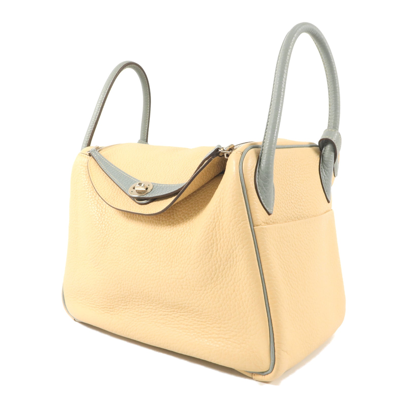 HERMES Clemence皮革Lindy 30手挽肩背兩用袋Parchemin/Ciel