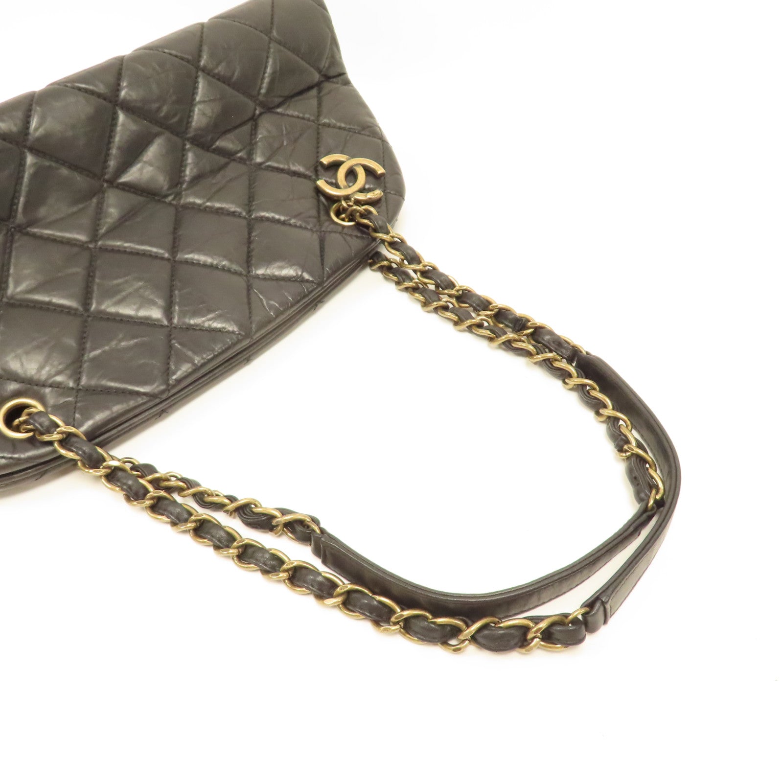 CHANEL 【激減優惠】菱格牛皮皮革Chain Shoulder Bag金扣鏈帶肩背袋黑色