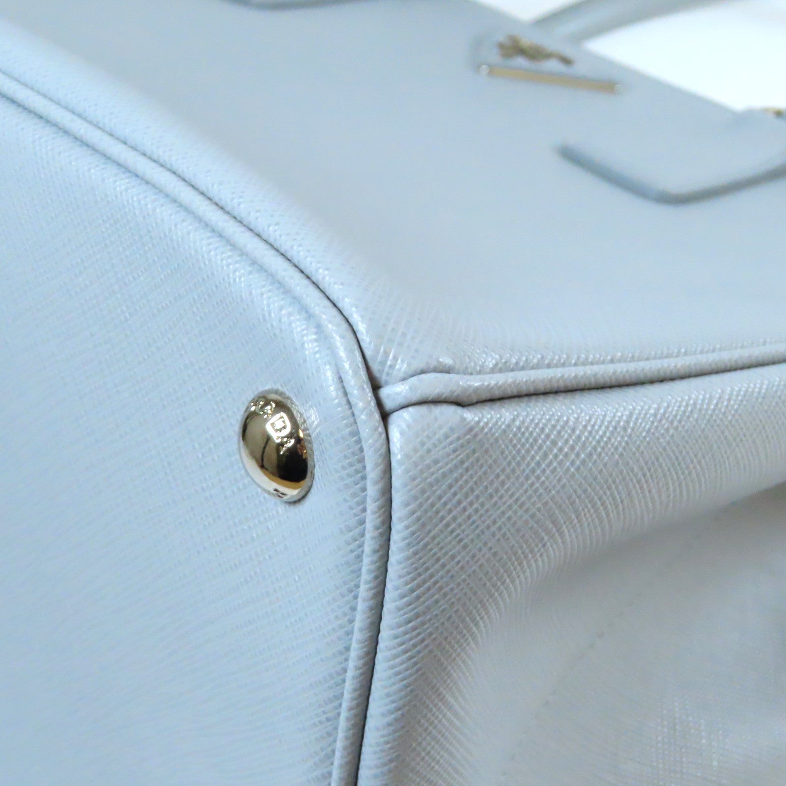 PRADA 【激減優惠】牛皮皮革Galleria Handbag銀扣手挽肩背兩用袋灰色