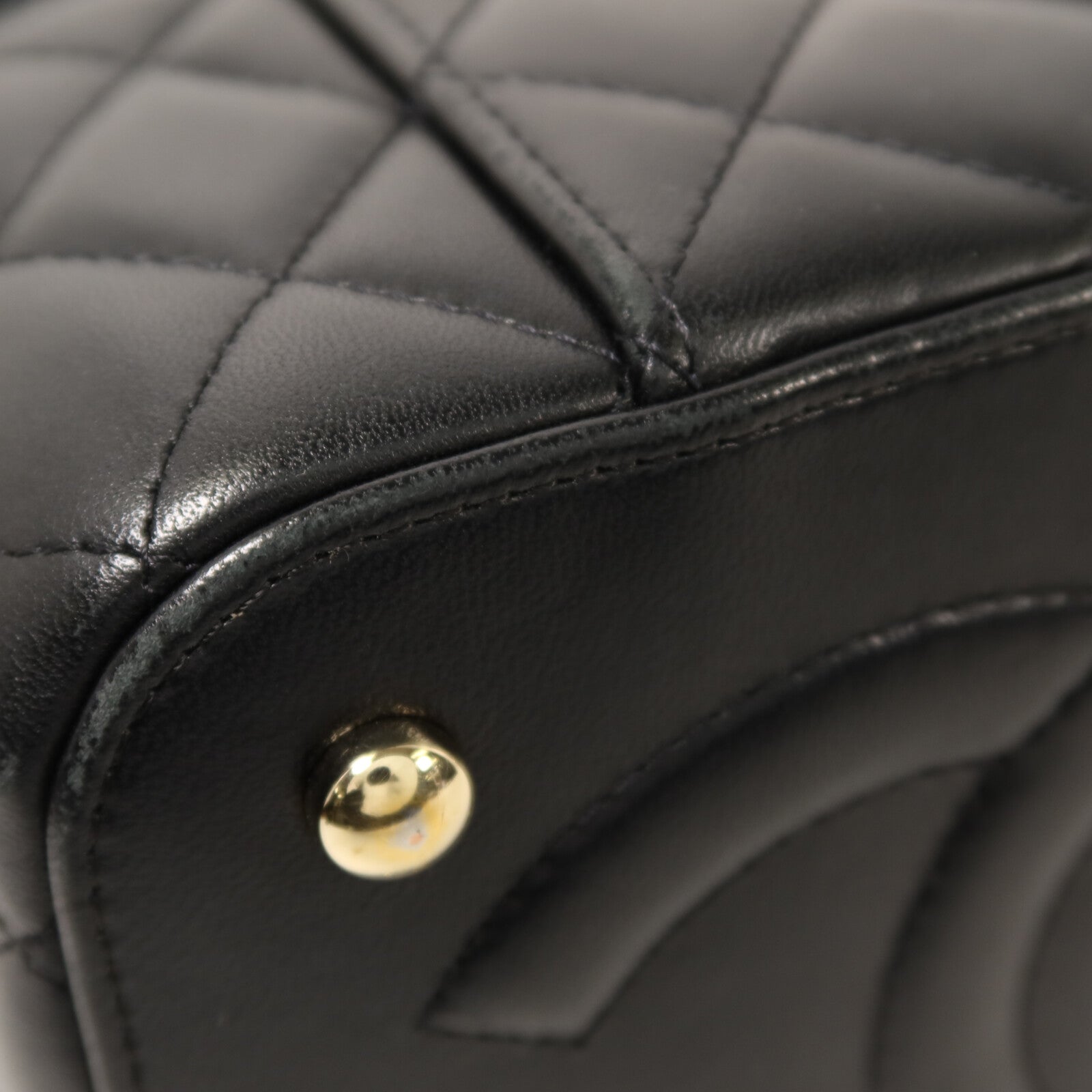 CHANEL 羊皮皮革Vanity Case金扣鏈帶手挽肩背袋