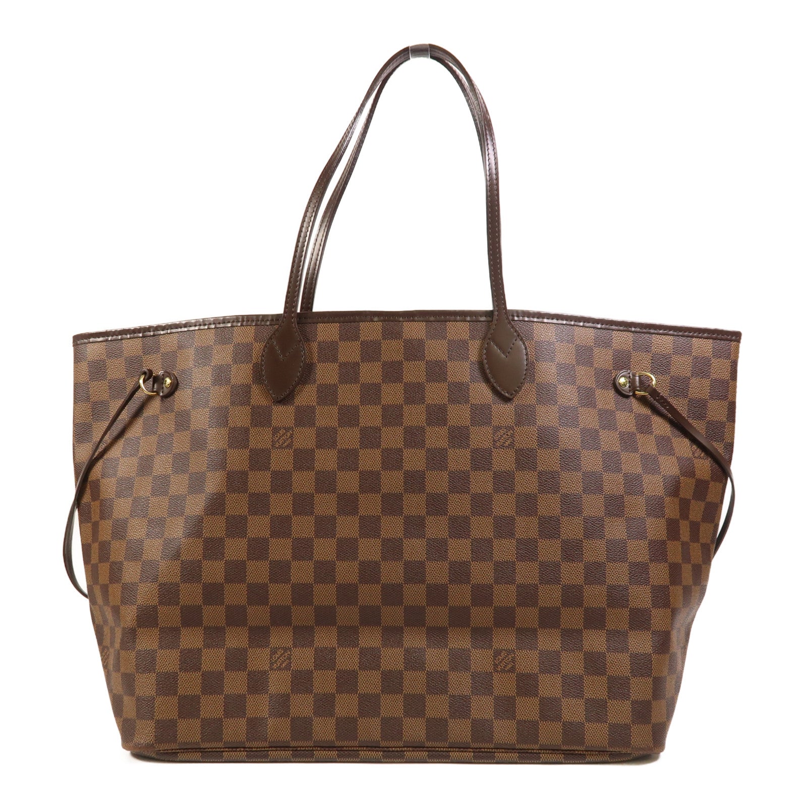 LOUIS VUITTON Damier Neverfull GM金扣肩背袋棕色