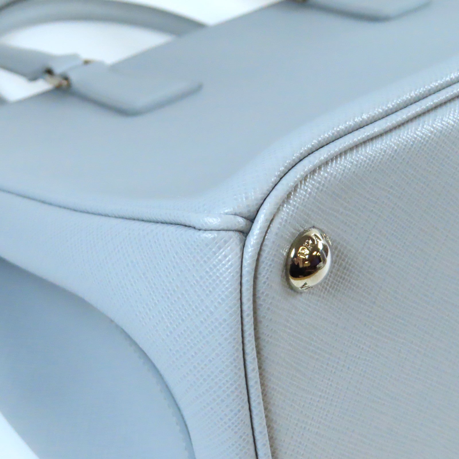 PRADA 【激減優惠】牛皮皮革Galleria Handbag銀扣手挽肩背兩用袋灰色