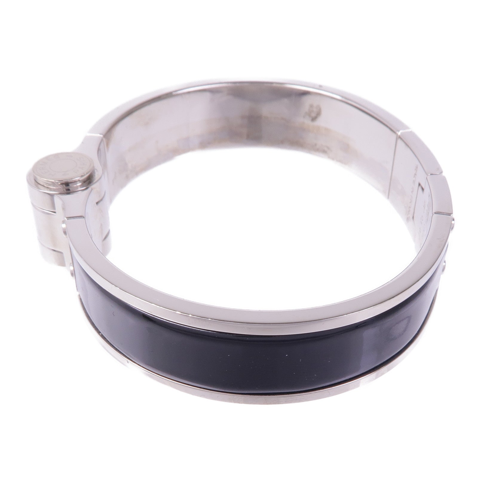 HERMES 金屬/琺瑯Charniere Bracelet手鐲Noir