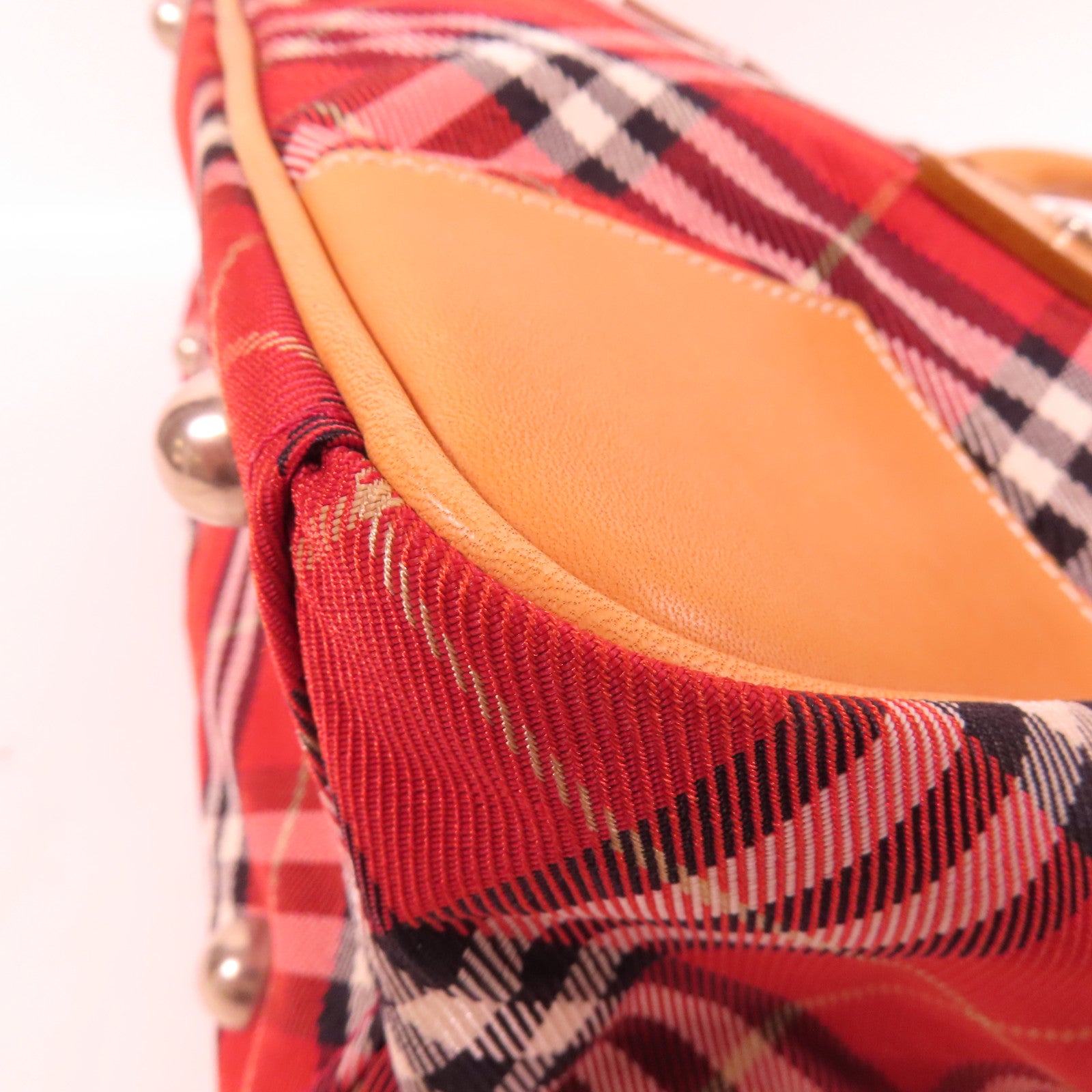 BURBERRY BLUE LABEL 帆布THand Bag銀扣手挽袋