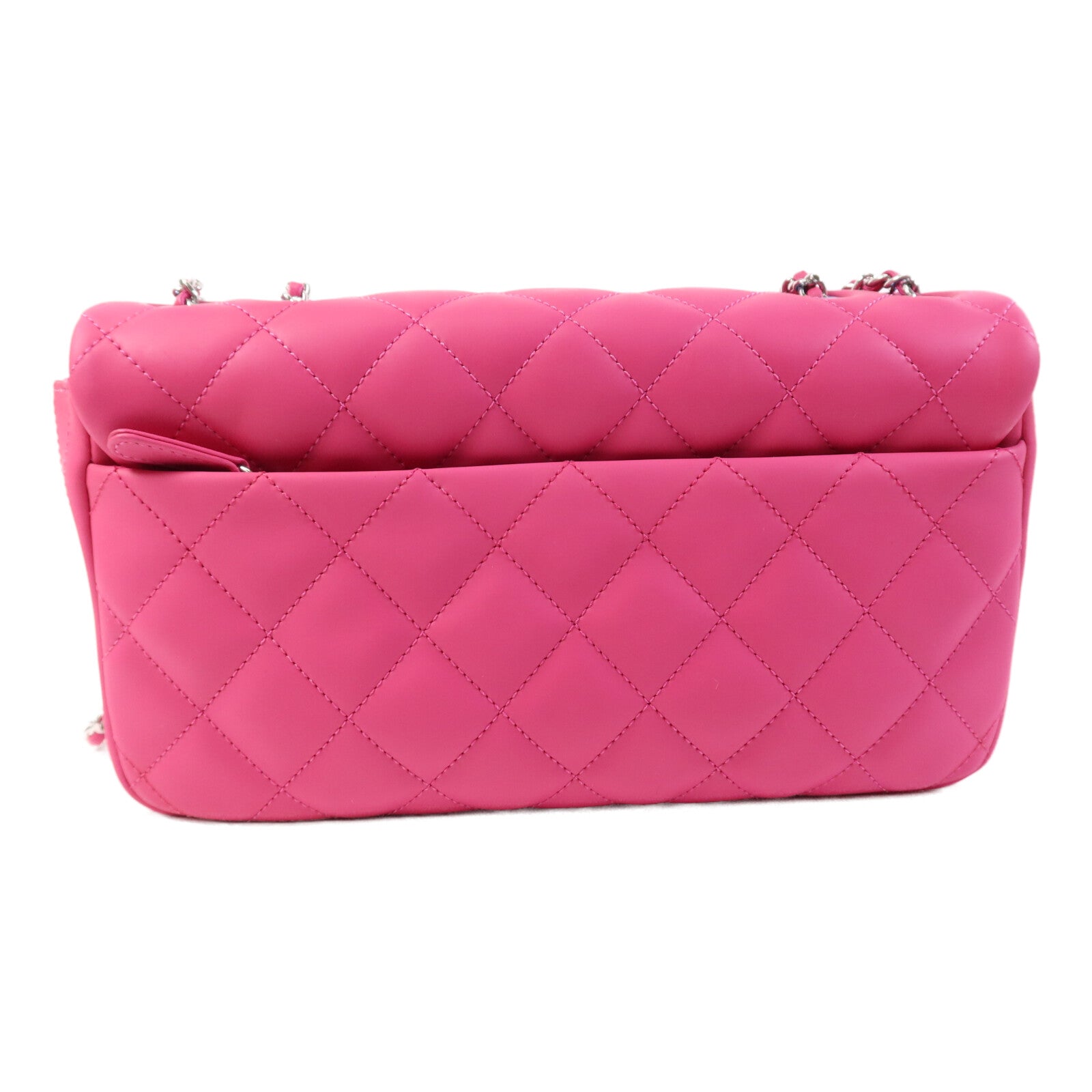 CHANEL 塑料/牛皮皮革Chain Shoulder Bag銀扣鏈帶肩背袋