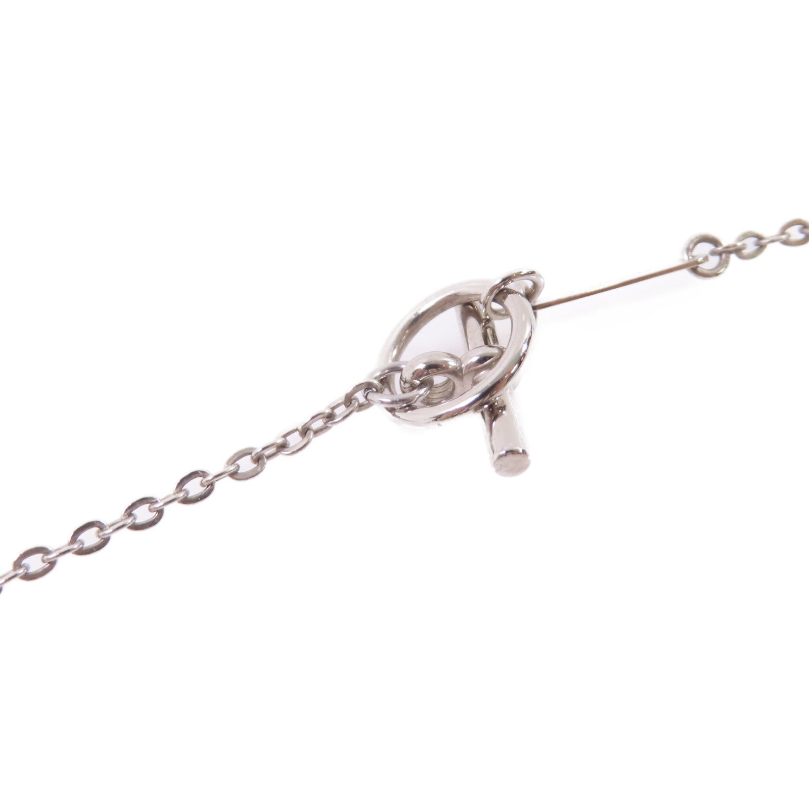 HERMES 鈀金Cordage Necklace銀扣項鏈銀色