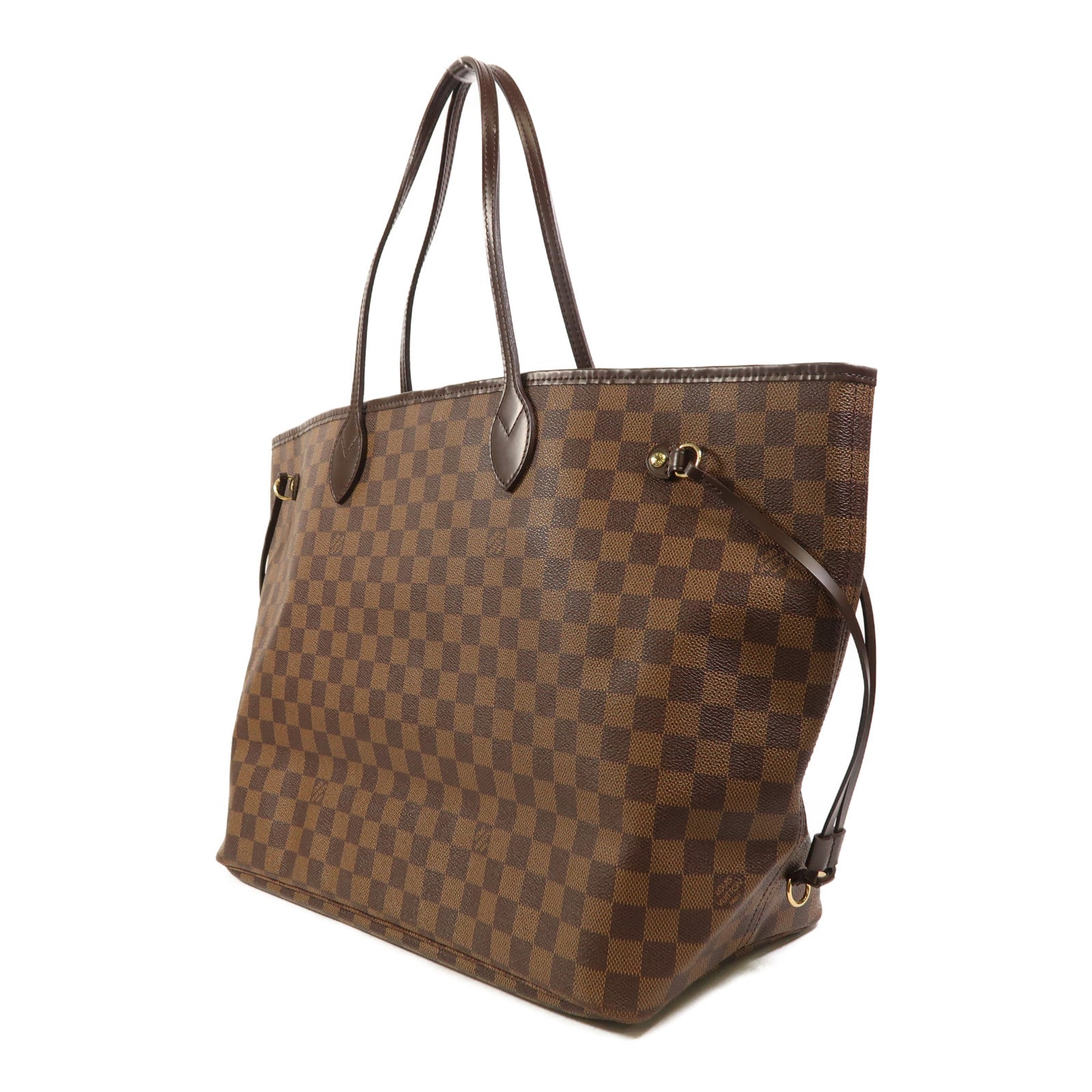 LOUIS VUITTON Damier Neverfull GM金扣肩背袋棕色