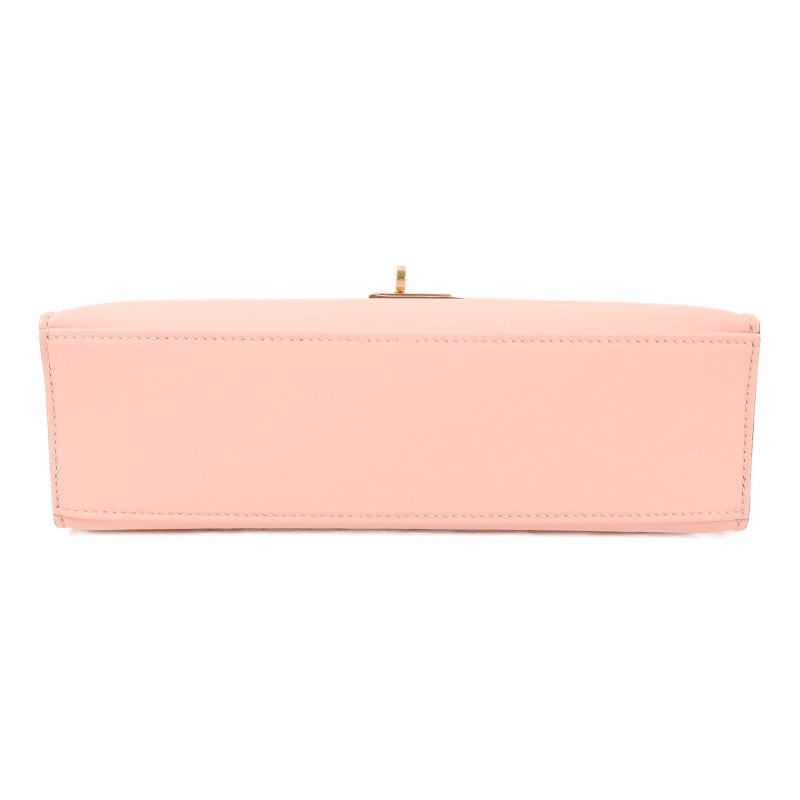 HERMES Swift皮革Mini Kelly Pochette金扣手挽袋Rose Sakura/Nata