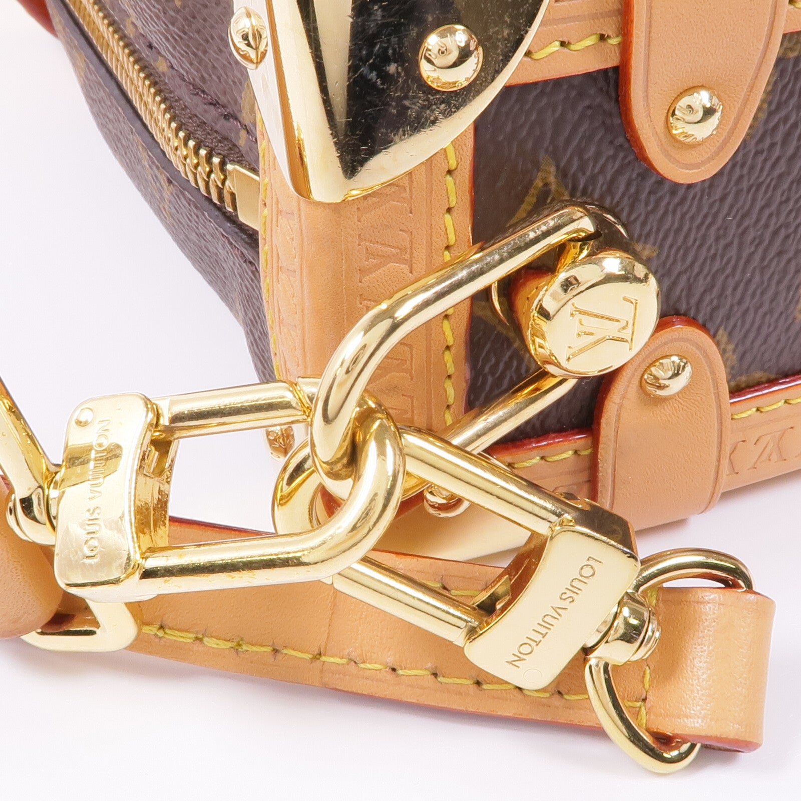 LOUIS VUITTON Monogram Side Trunk PM金扣手挽肩背兩用袋