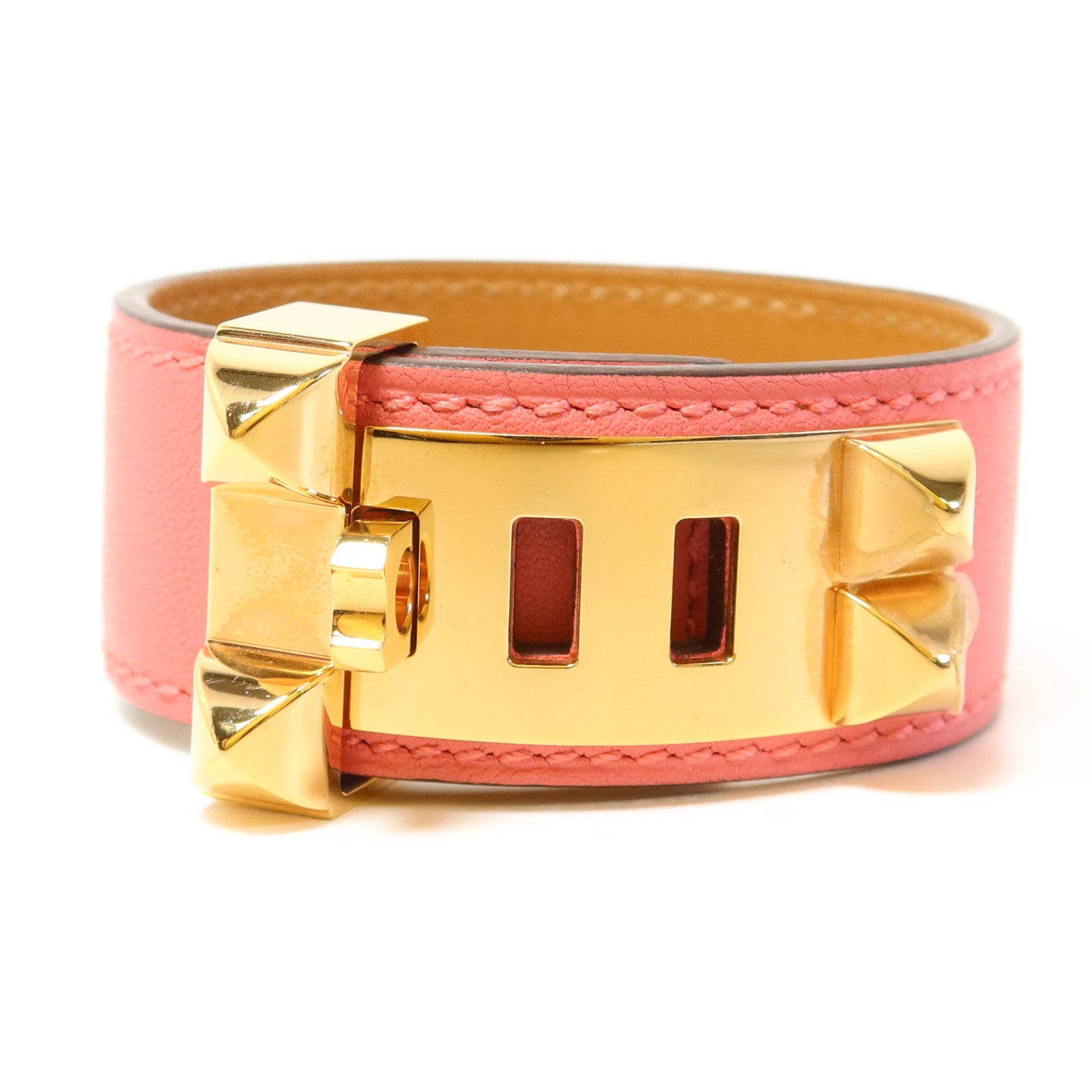 HERMES 【激減優惠】Swift皮革Collier De Chien金扣手鐲