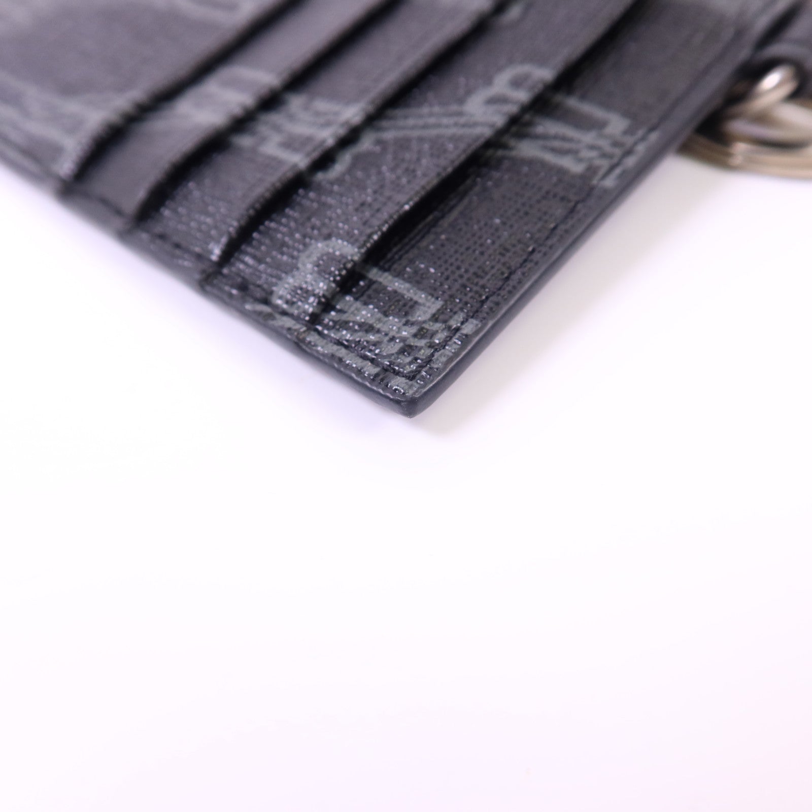 BALENCIAGA 塗層帆布Card Case銀扣卡片套