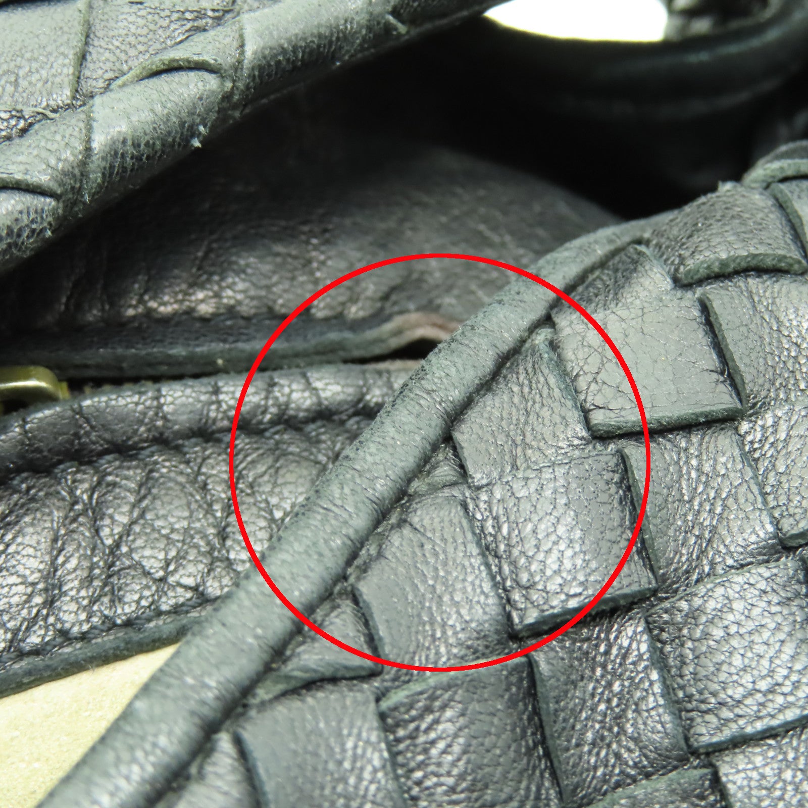 BOTTEGA VENETA 織紋皮革Shoulder Bag金扣肩背袋黒色