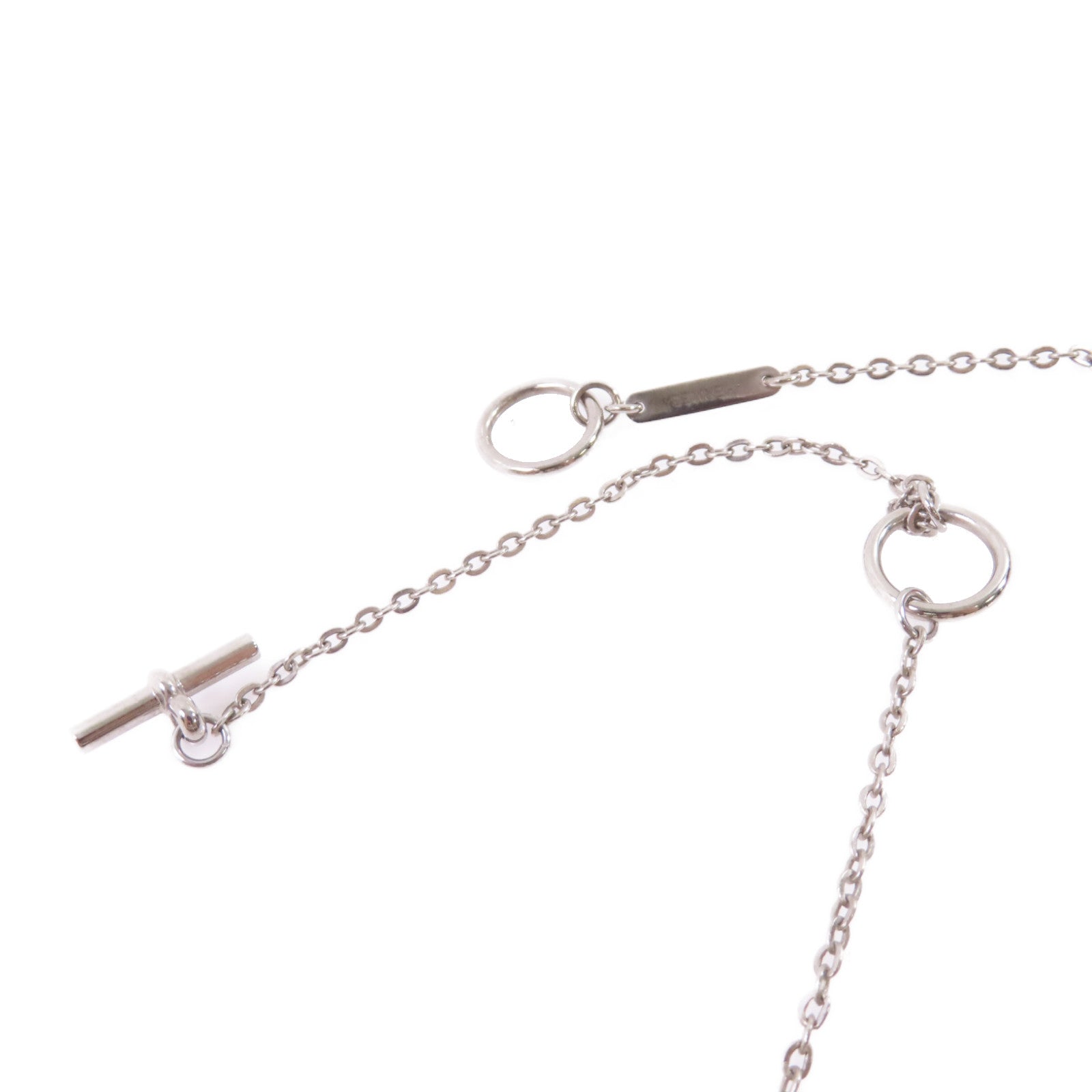 HERMES 鈀金Cordage Necklace銀扣項鏈銀色