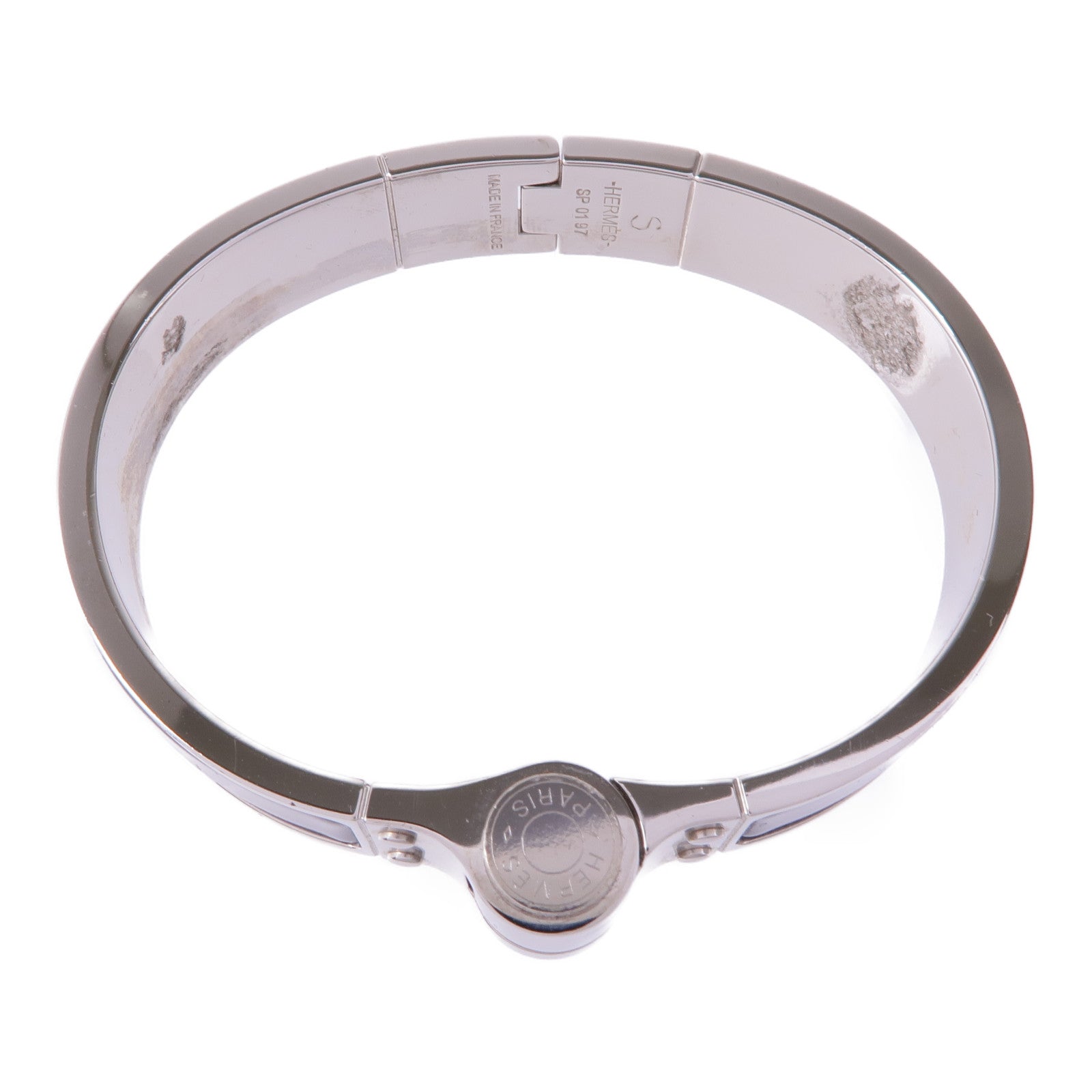 HERMES 金屬/琺瑯Charniere Bracelet手鐲Noir
