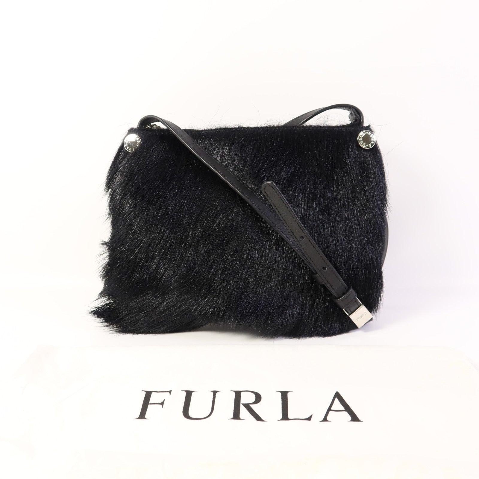 Furla 馬毛Shoulder Bag銀扣肩背袋