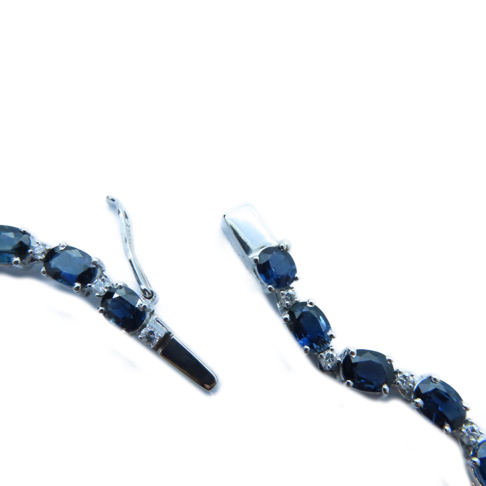 JEWELRY 18K白金Sapphire/Diamond Necklace34.410ct藍寶石/1.04ct鑽石項鍊#44cm