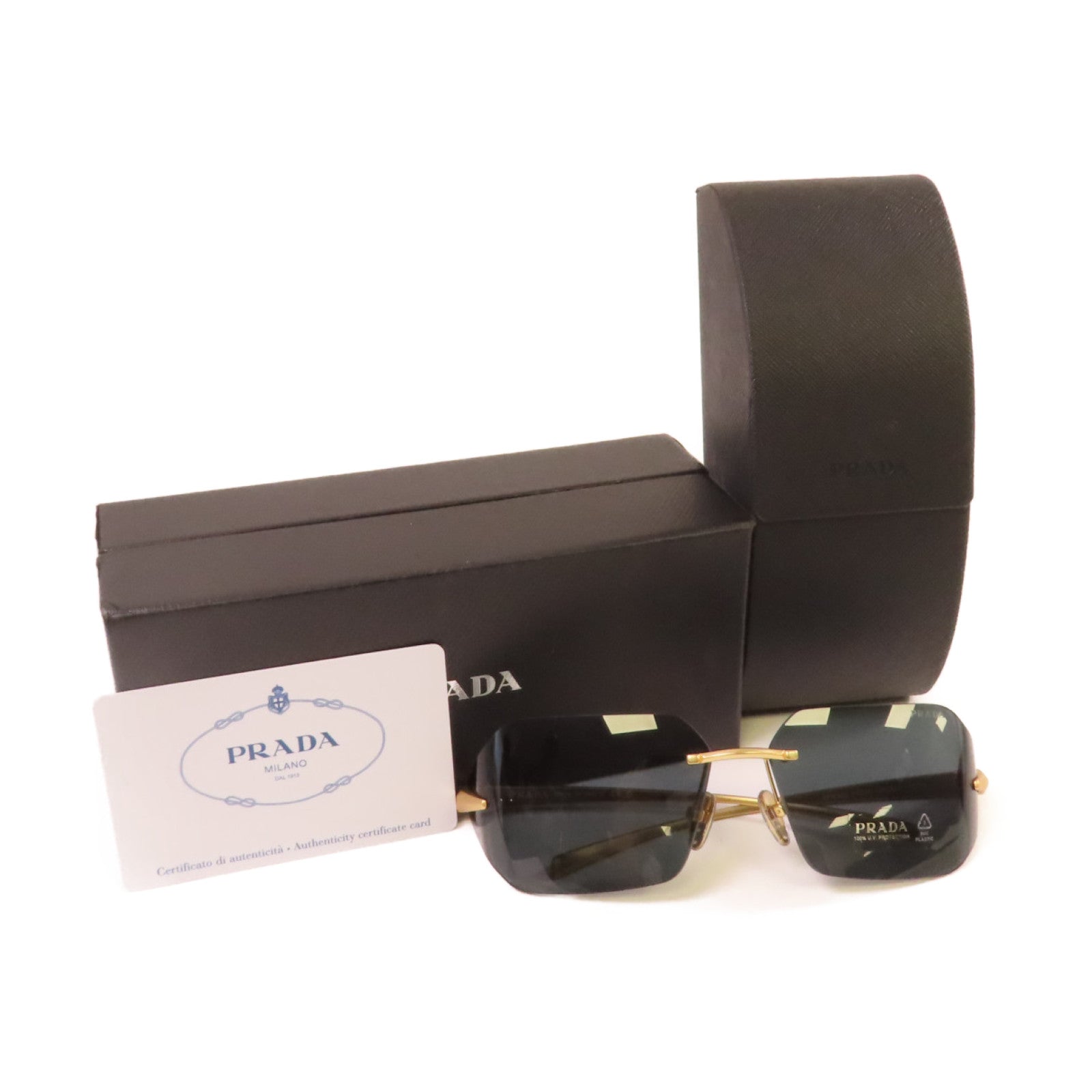 PRADA 金屬Sunglasses太陽眼鏡黑色/金色
