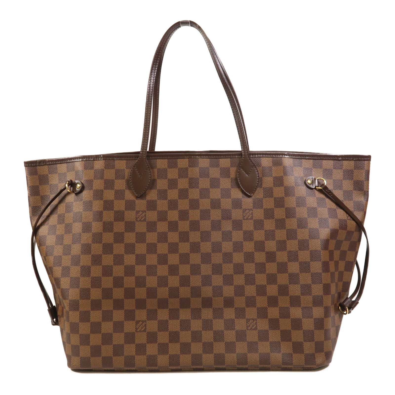 LOUIS VUITTON Damier Neverfull GM金扣肩背袋棕色
