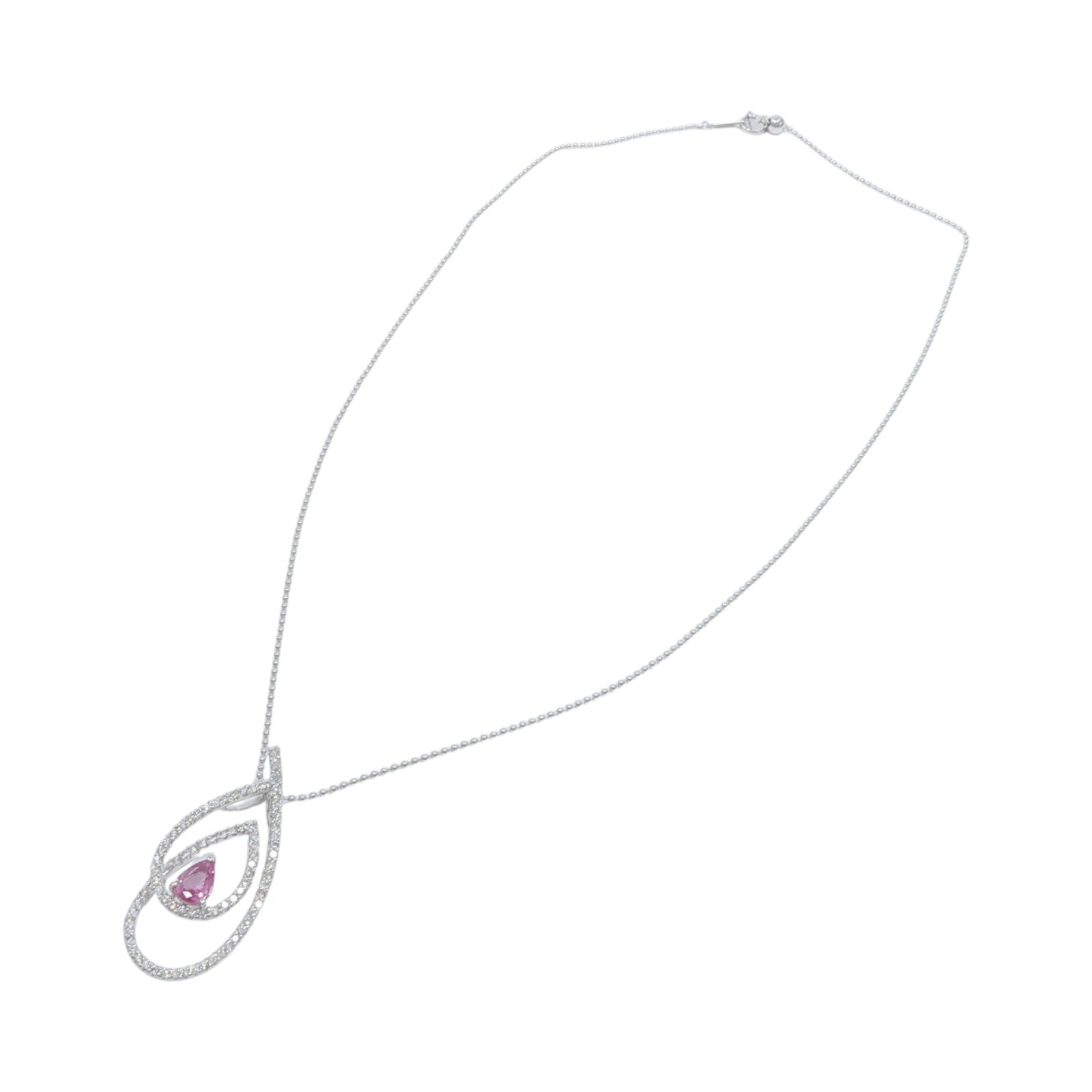 JEWELRY 14K/18K白金Pink Sapphire Diamond粉紅藍寶石/鑽石項鍊