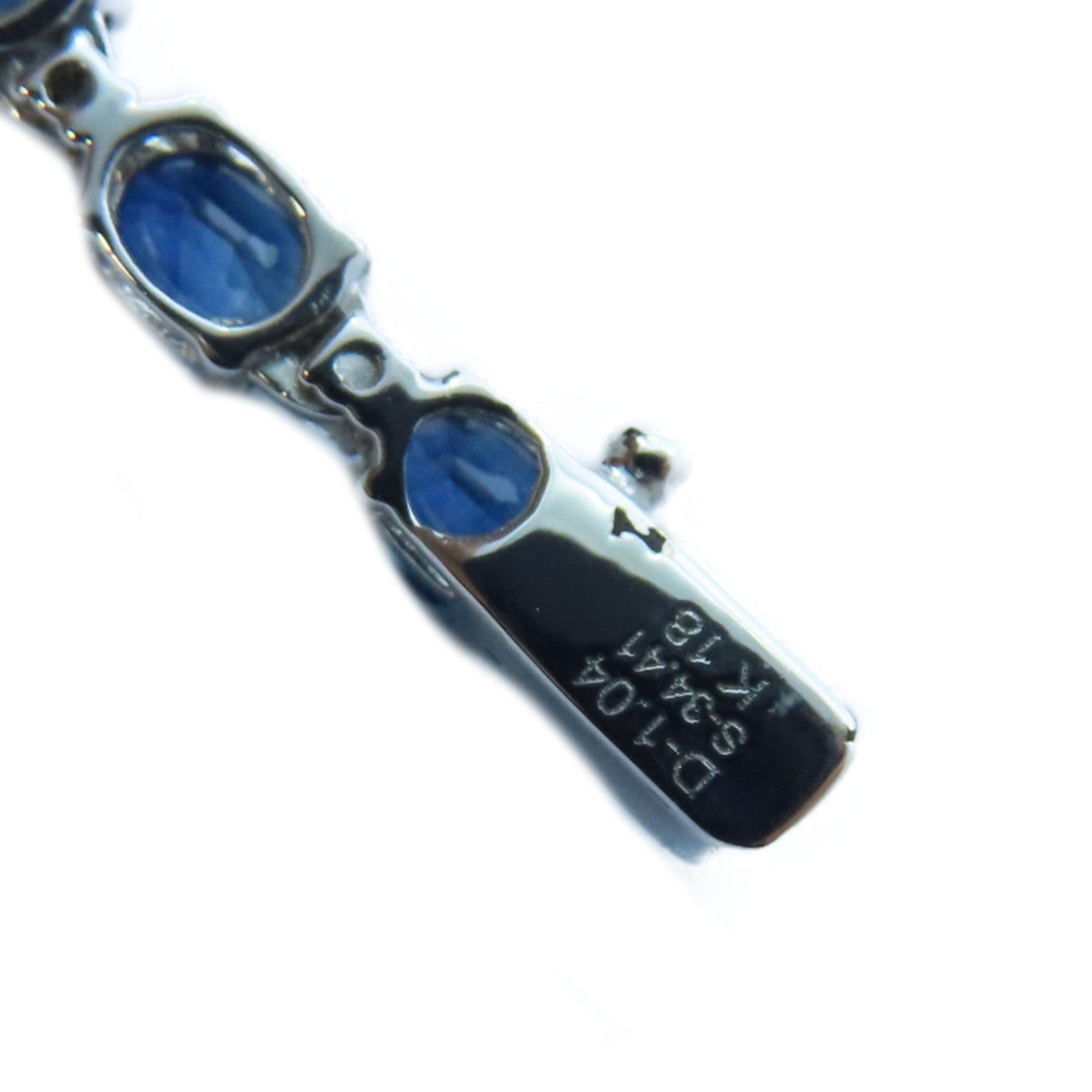 JEWELRY 18K白金Sapphire/Diamond Necklace34.410ct藍寶石/1.04ct鑽石項鍊#44cm