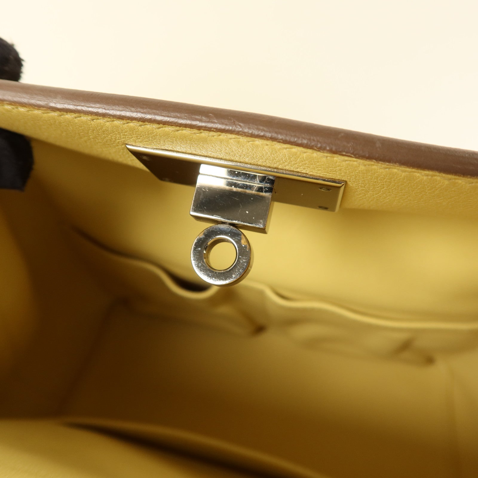 HERMES Swift皮革Tool Box 20銀扣手挽肩背兩用袋Jaune Poussin