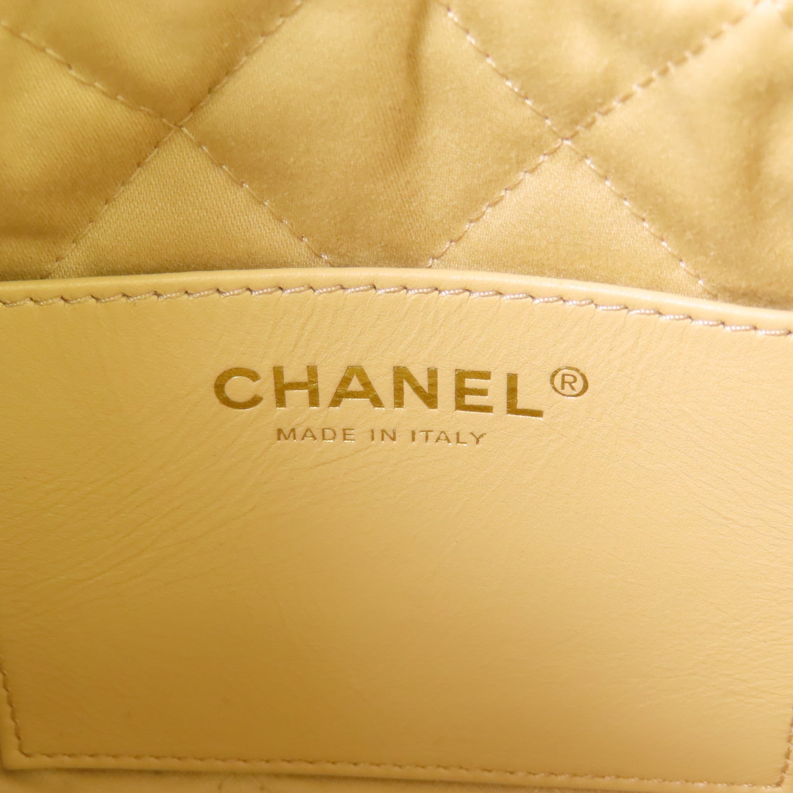 CHANEL 牛皮皮革Mini 22金扣鏈帶肩背袋
