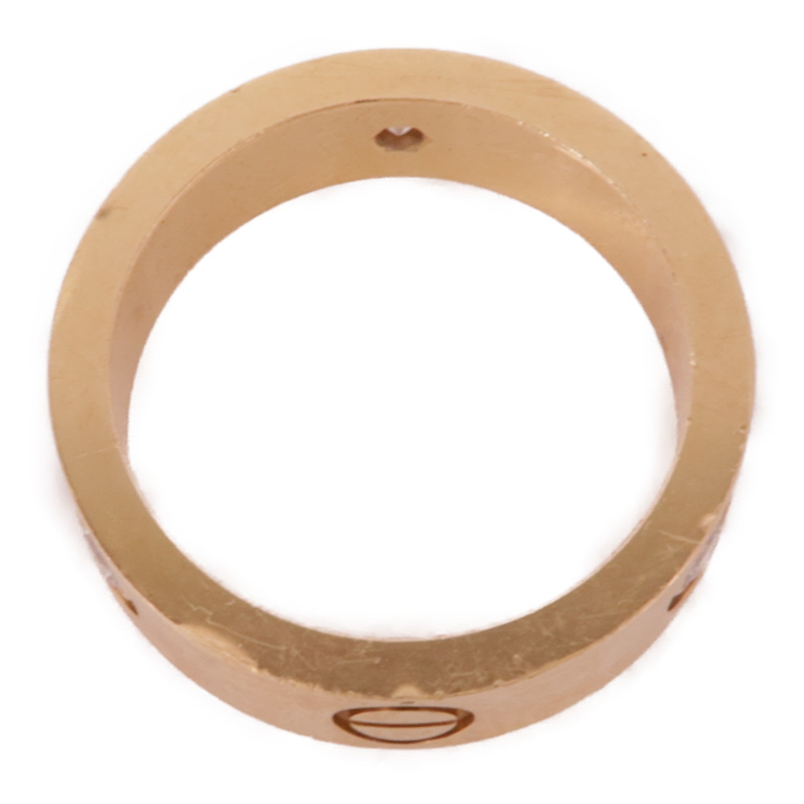 CARTIER 18K玫瑰金Love Ring 3 Diamonds鑽石戒指Cartier#54/US#6.75