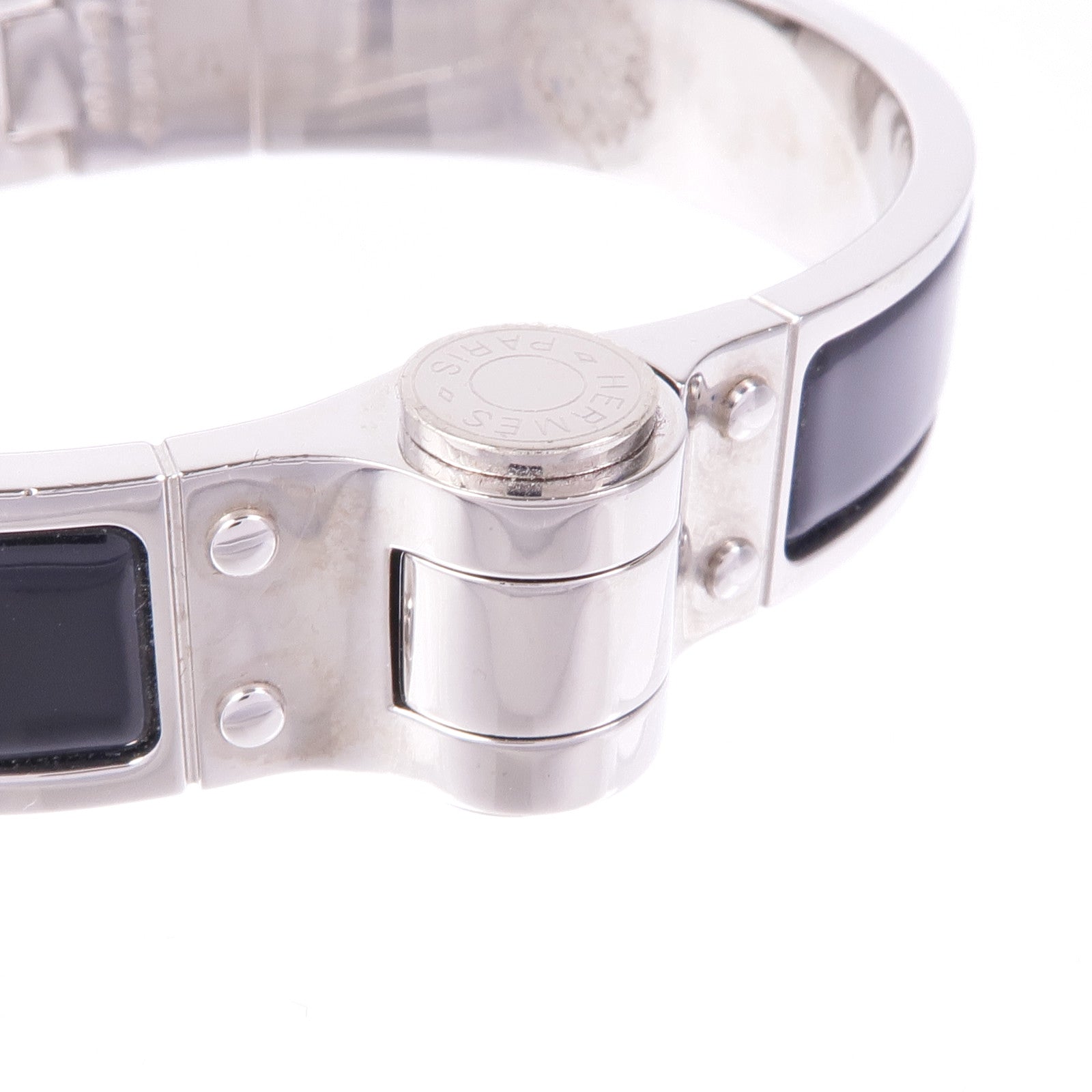 HERMES 金屬/琺瑯Charniere Bracelet手鐲Noir