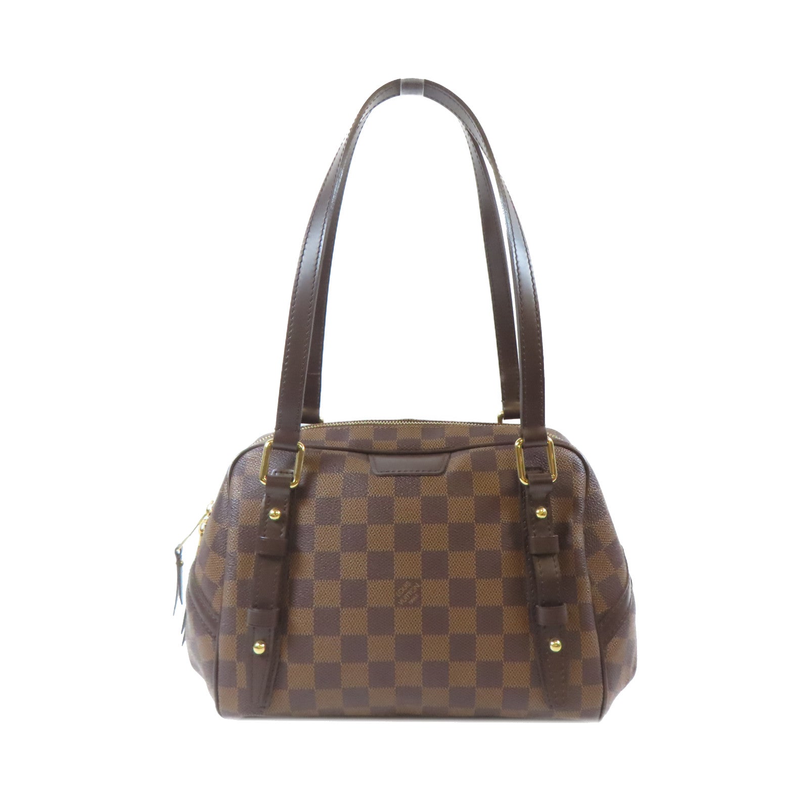 LOUIS VUITTON Damier Livington金扣肩背袋啡色
