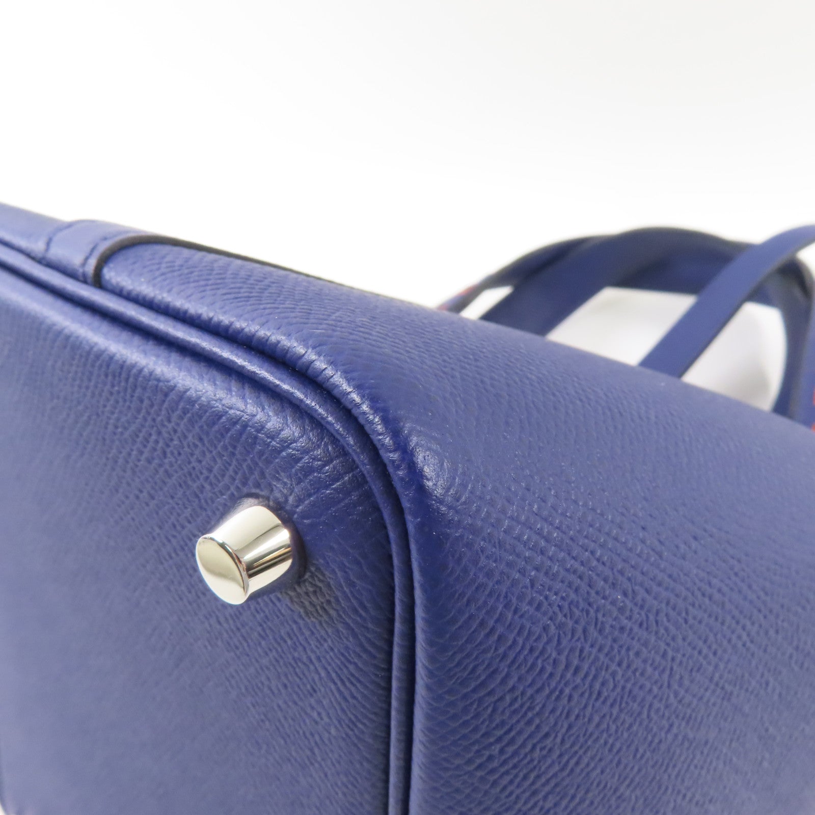 HERMES Epsom皮革Picotin PM銀扣手挽袋Bleu Saphir