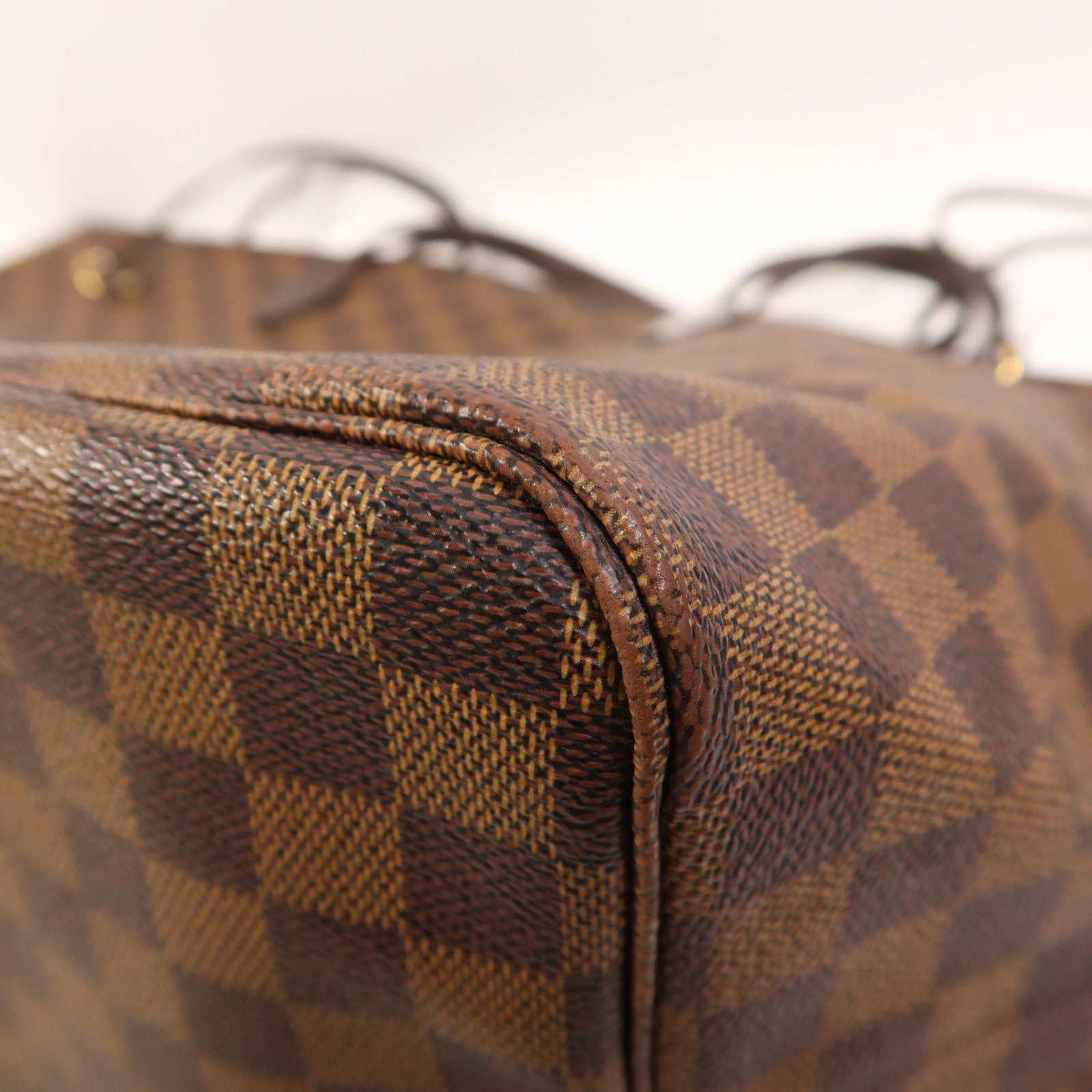 LOUIS VUITTON Damier Neverfull GM金扣肩背袋棕色