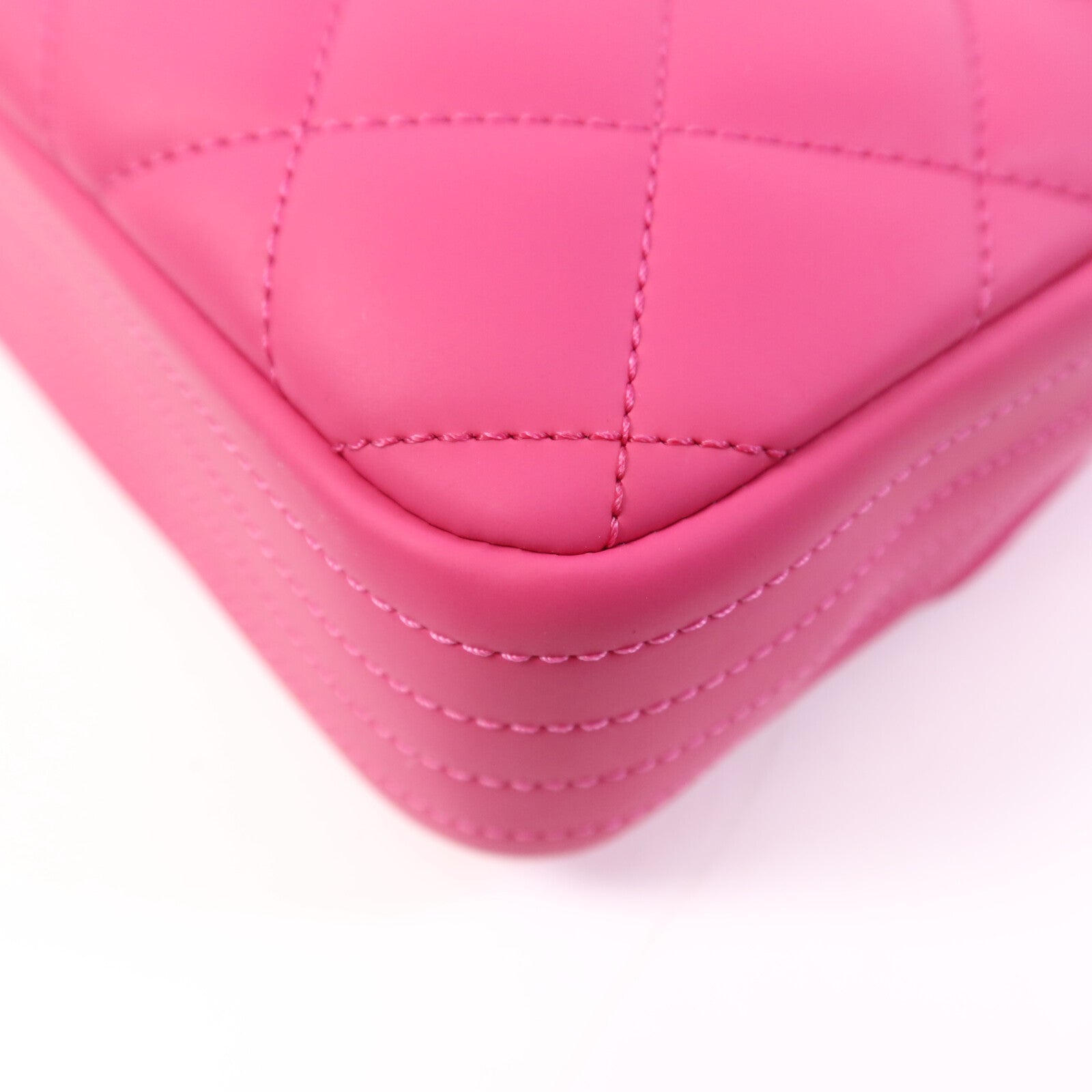 CHANEL 塑料/牛皮皮革Chain Shoulder Bag銀扣鏈帶肩背袋