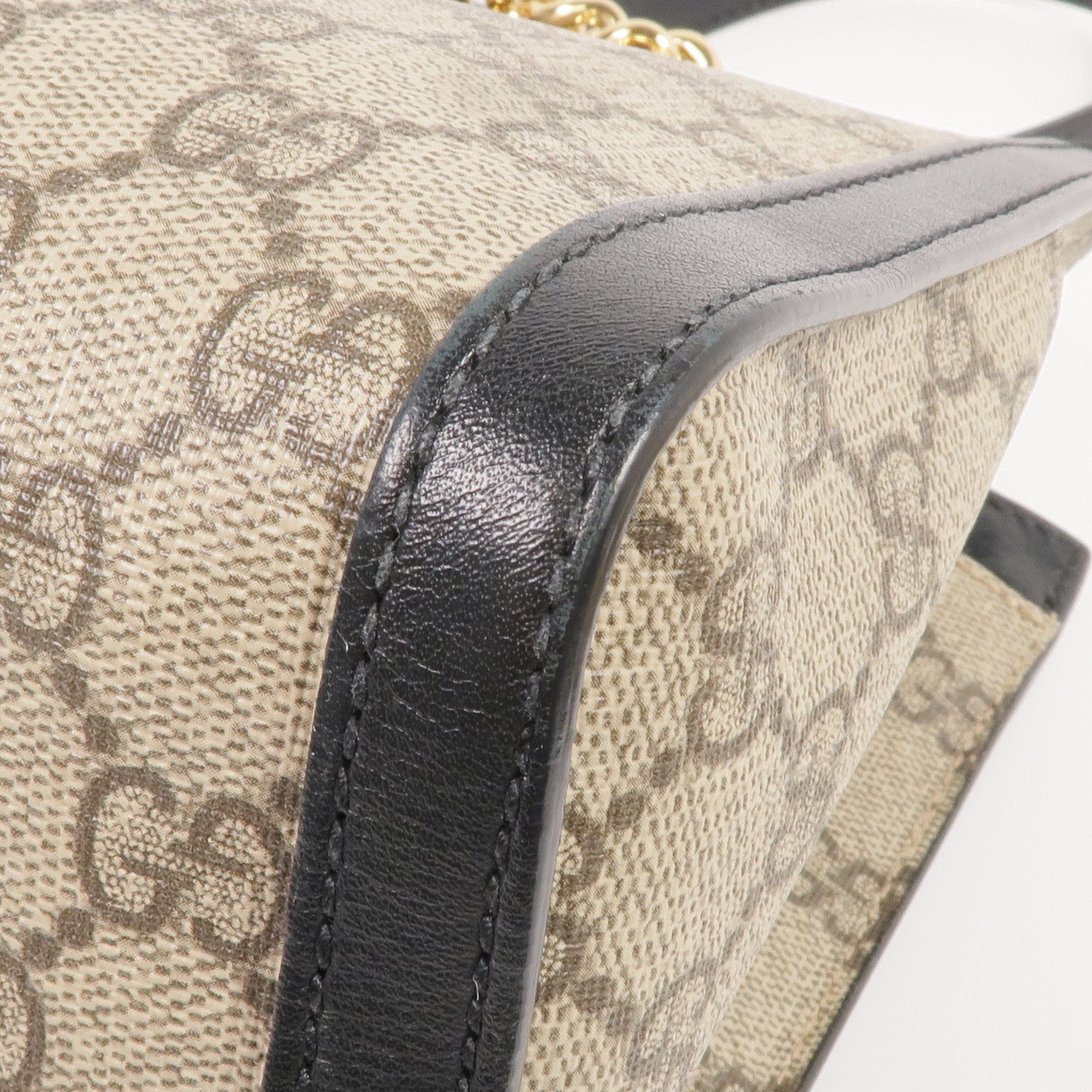 GUCCI 塗層帆布Padlock GG Small金扣肩背袋