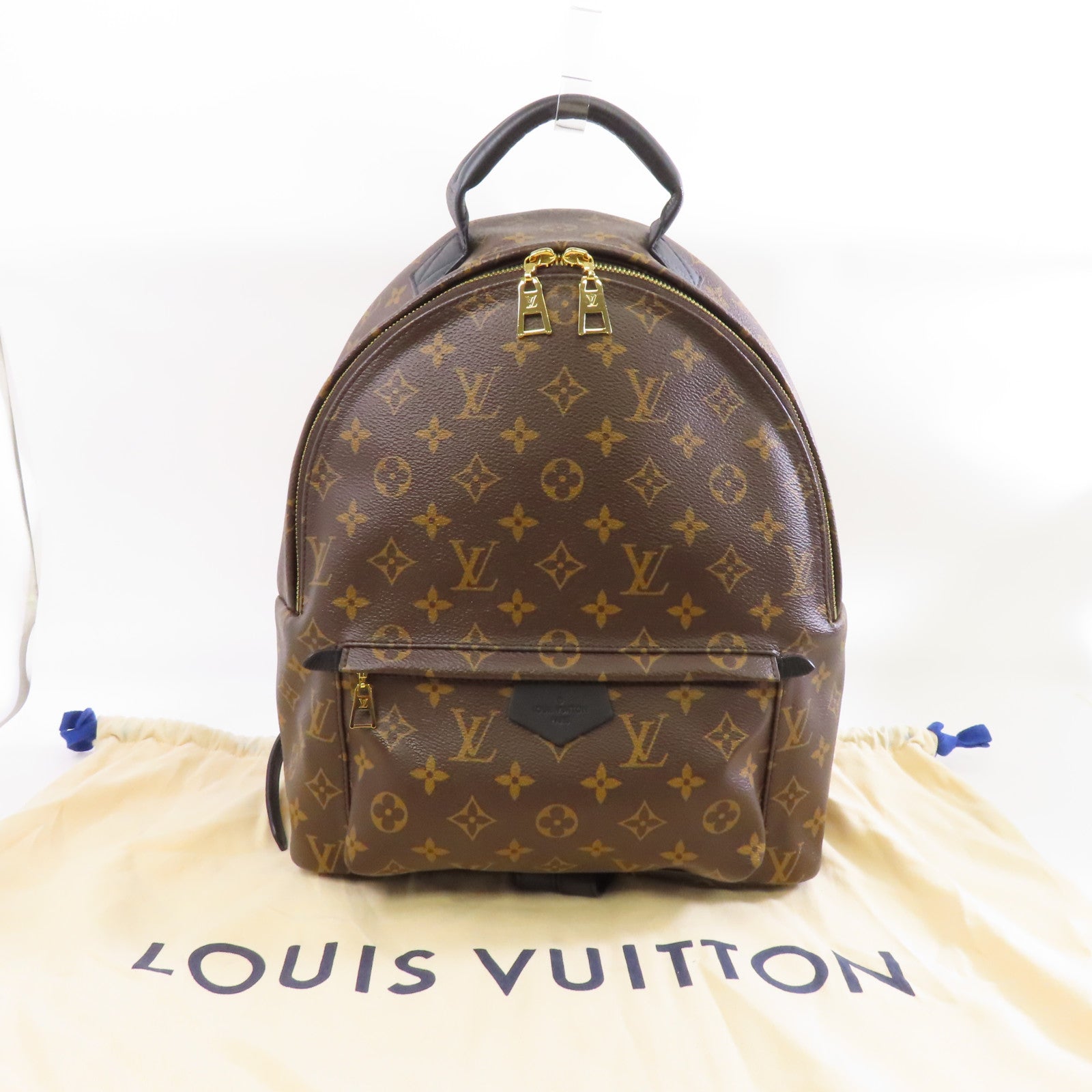 LOUIS VUITTON 【激減優惠】Monogram Macassar Palm Spring MM金扣背包棕色