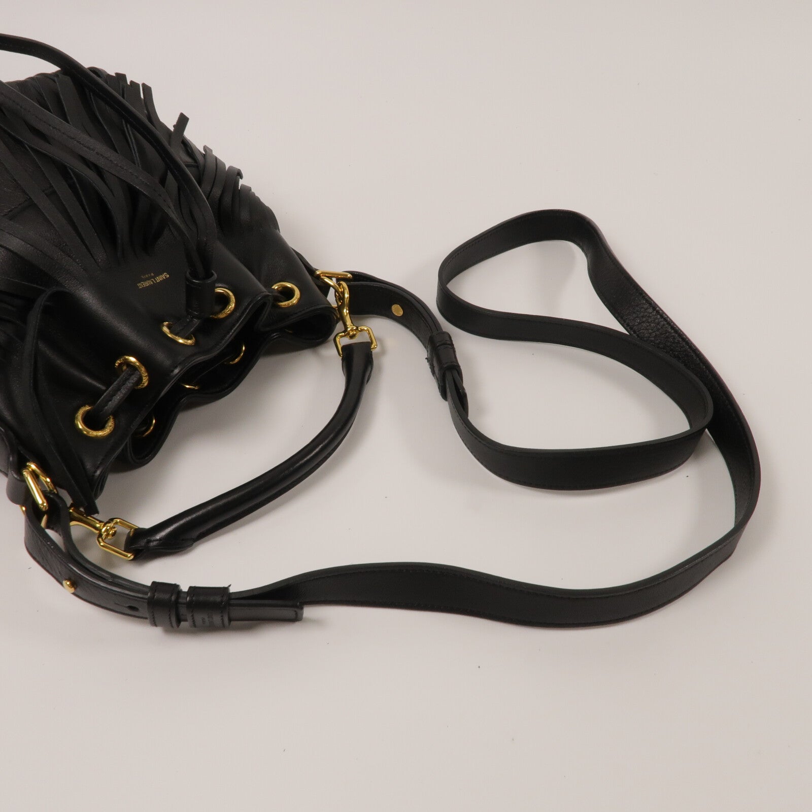 SAINT LAURENT 牛皮皮革Emmandle Fringed Bag手挽肩背兩用袋